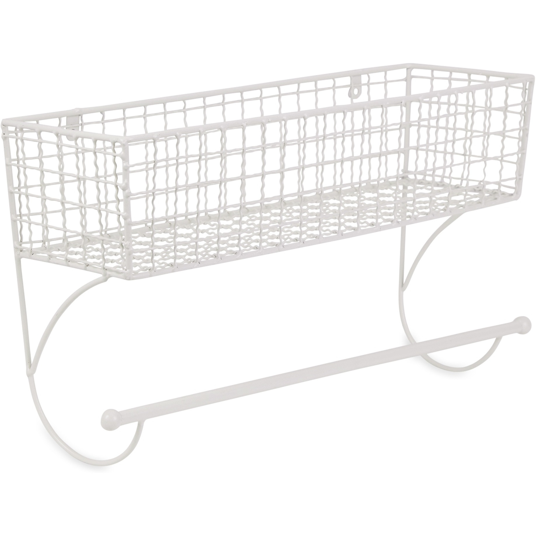 LARGE ANTIQUE WHITE FARMHOUSE TOWEL RACK