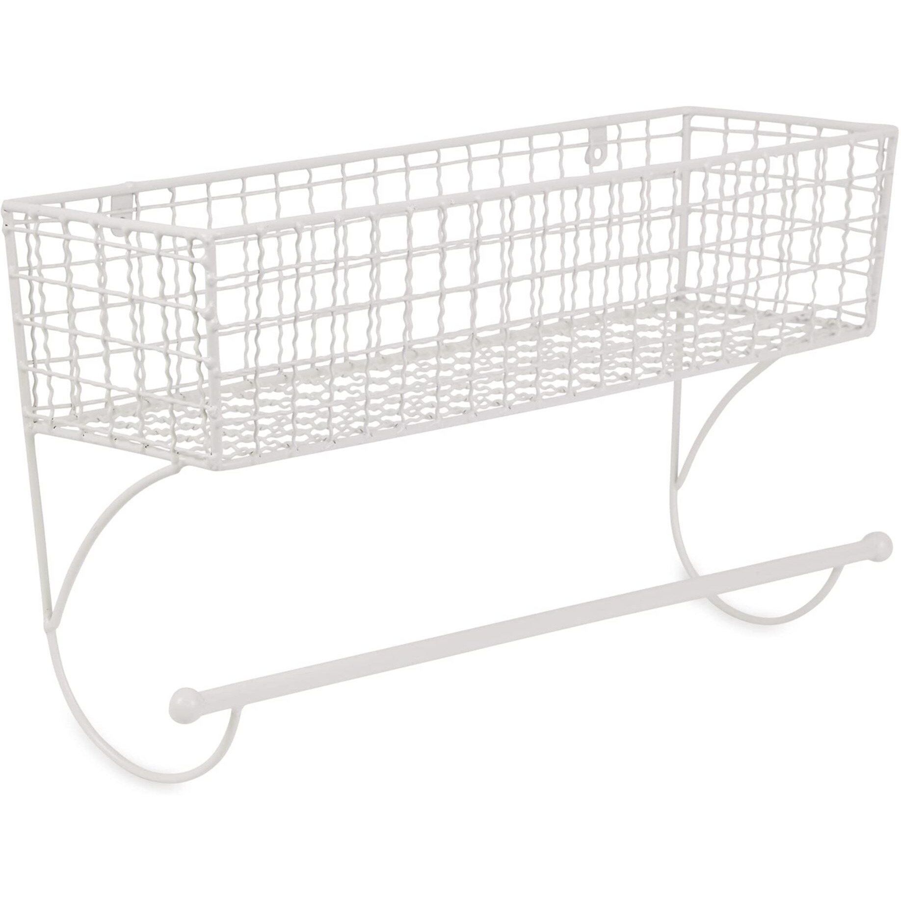LARGE ANTIQUE WHITE FARMHOUSE TOWEL RACK
