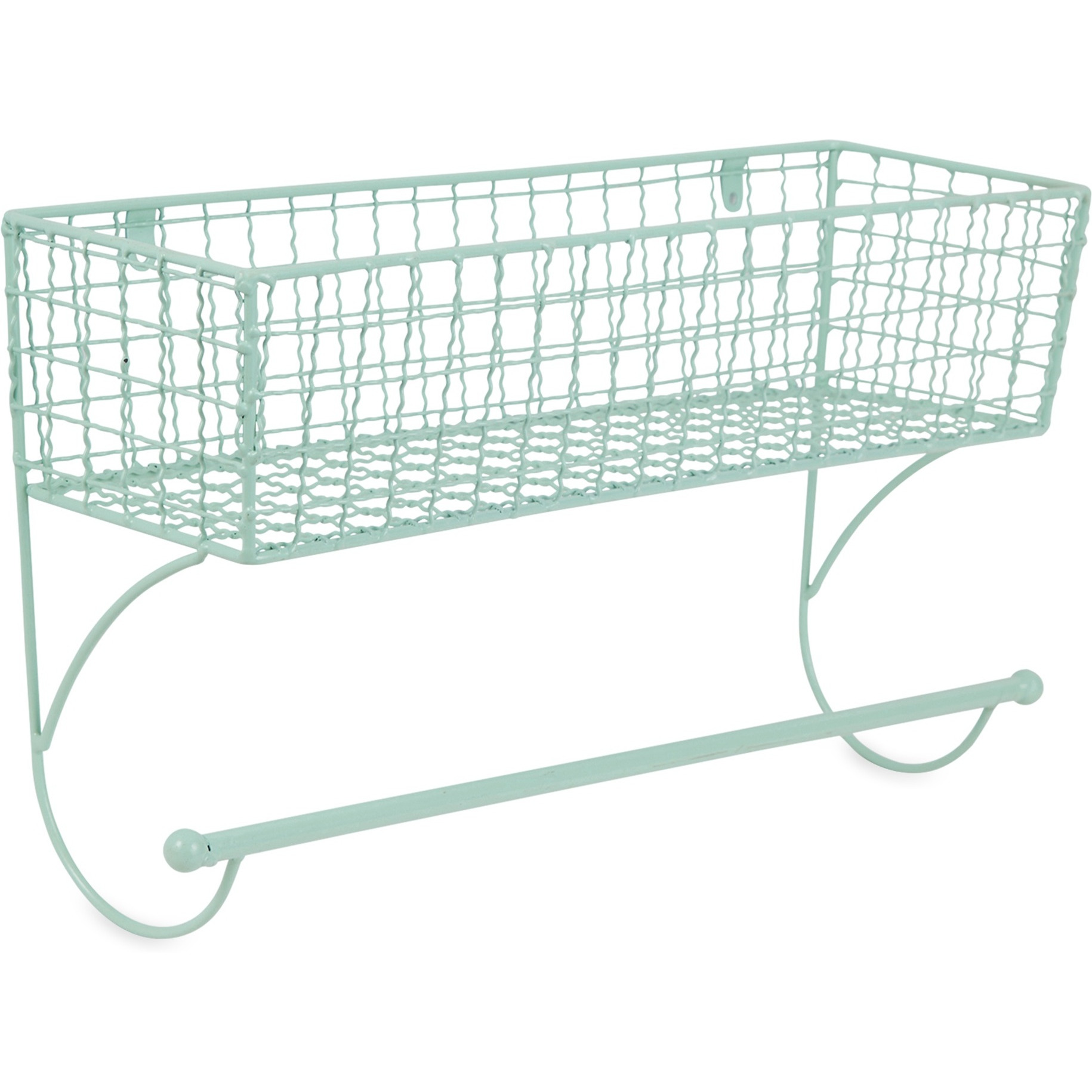 LARGE AQUA FARMHOUSE TOWEL RACK