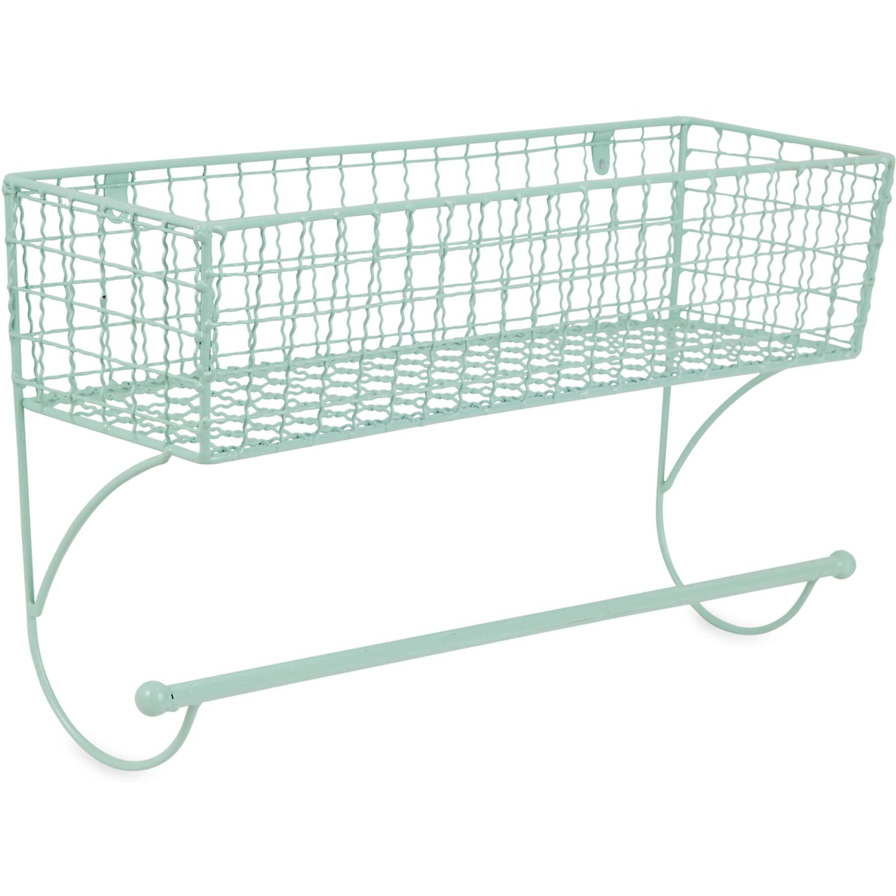 LARGE AQUA FARMHOUSE TOWEL RACK