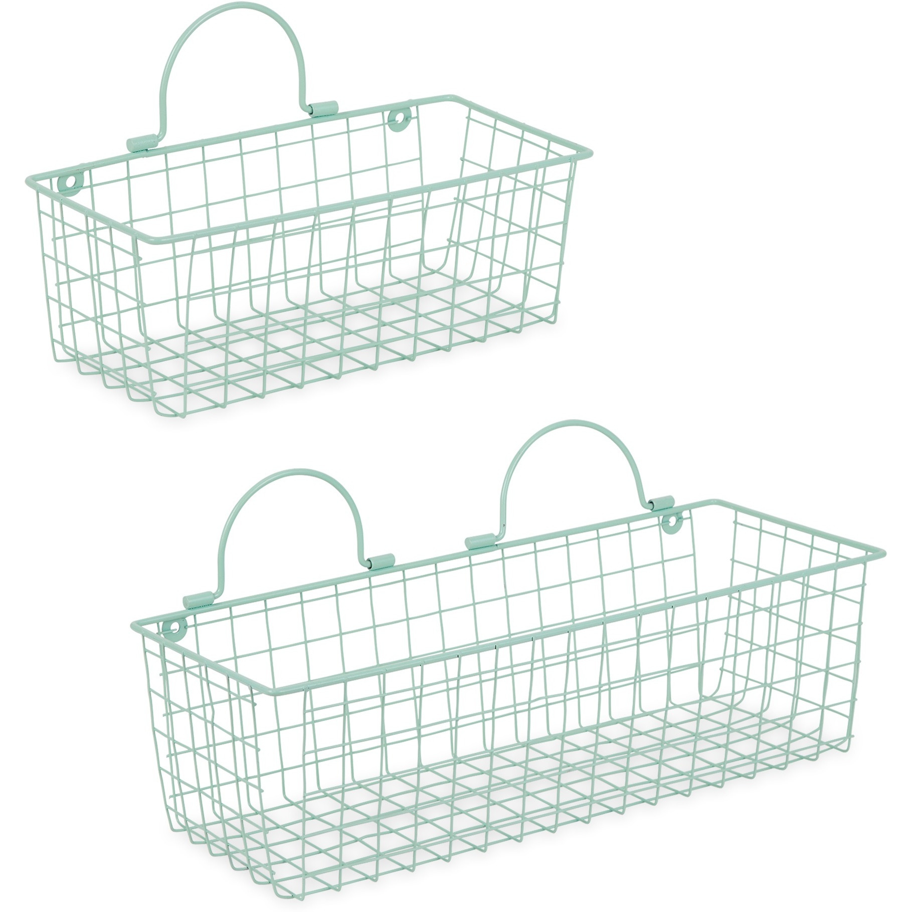 ASST AQUA WIRE WALL BASKET SET/2
