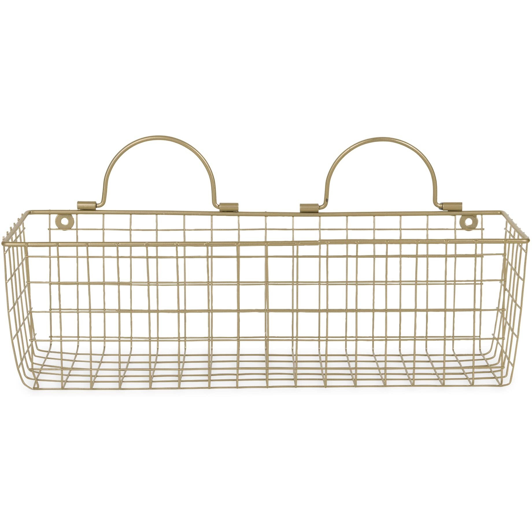 ASST GOLD WIRE WALL BASKET SET/2