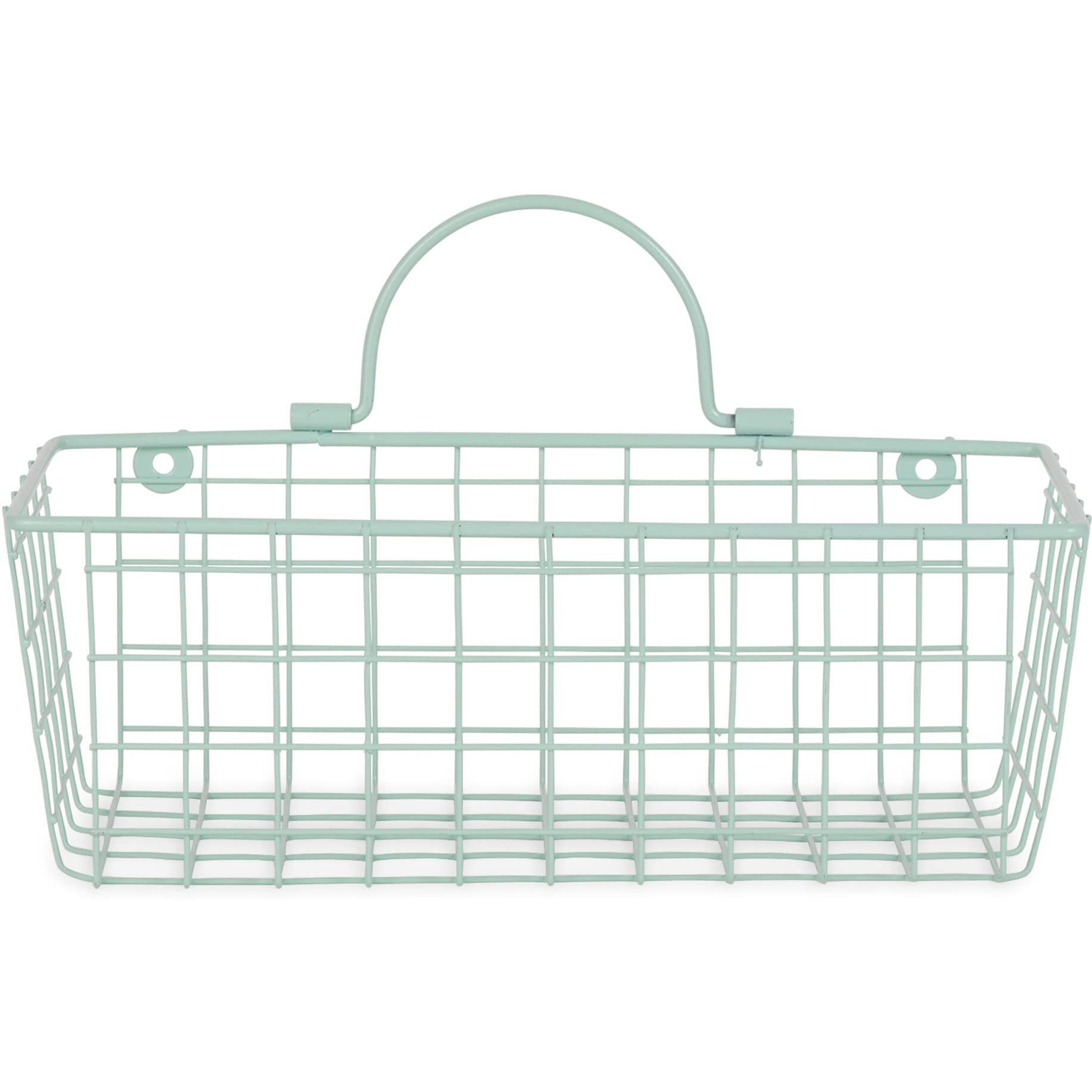 SMALL AQUA WIRE WALL BASKET SET/2