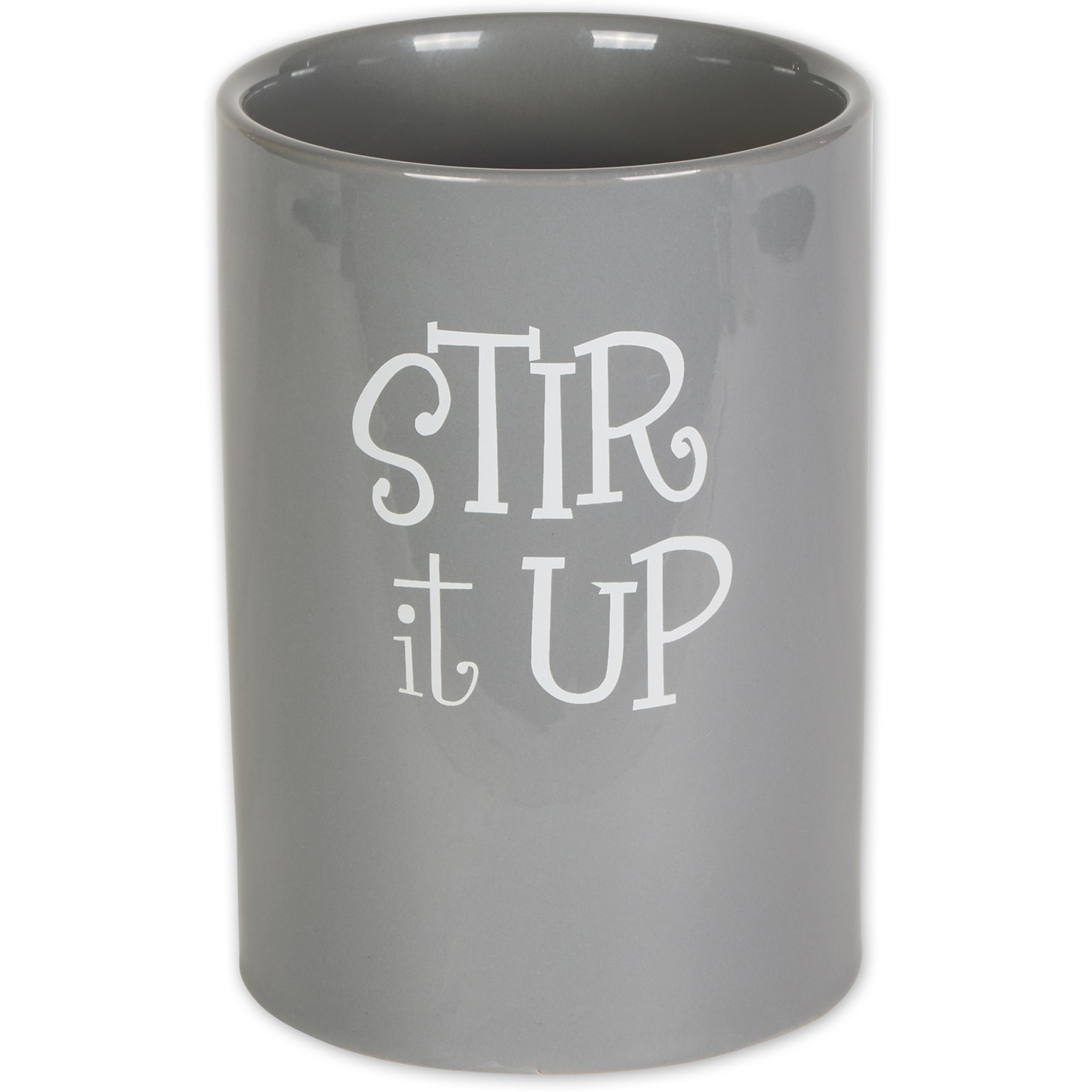 GRAY STIR IT UP CERAMIC UTENSIL HOLDER