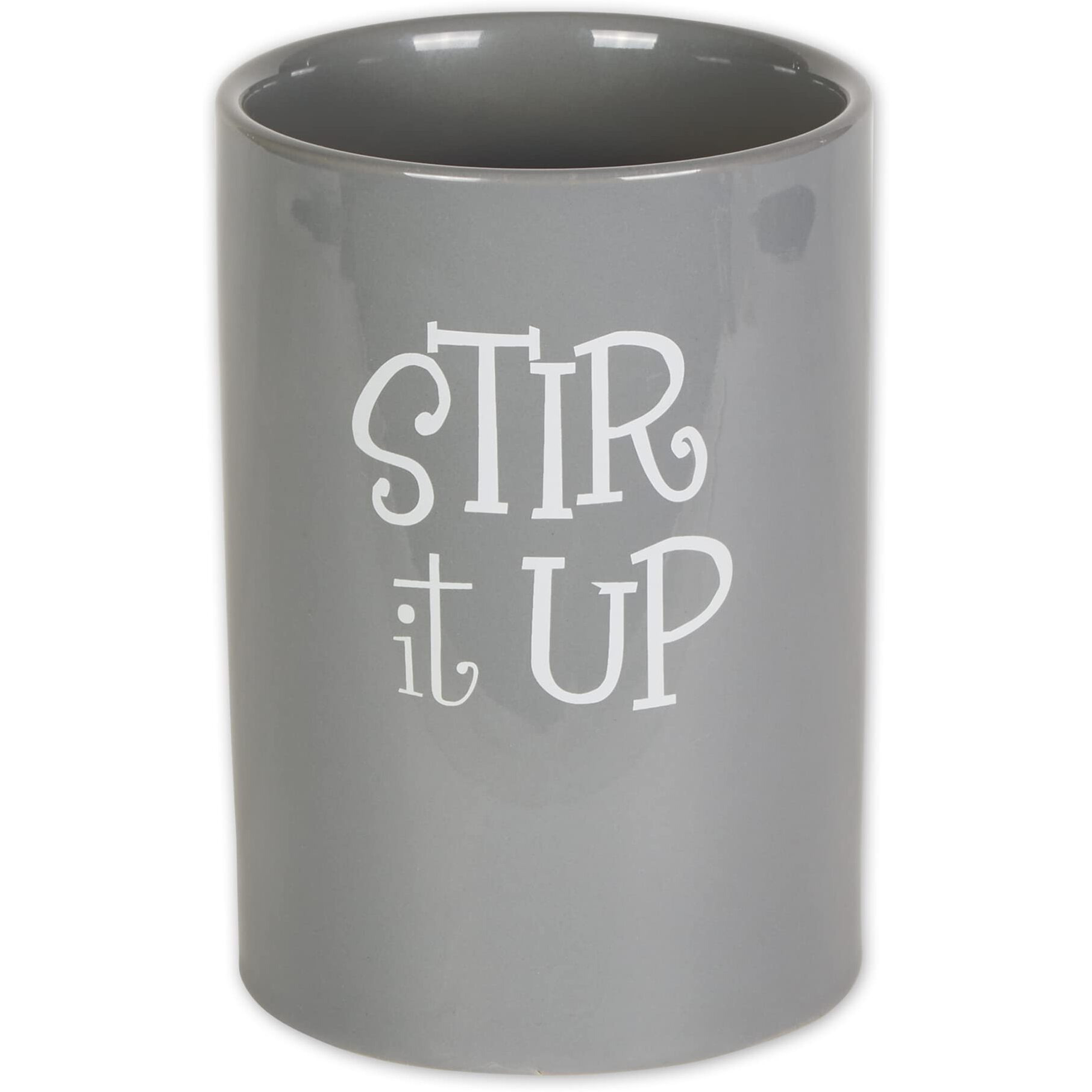 GRAY STIR IT UP CERAMIC UTENSIL HOLDER