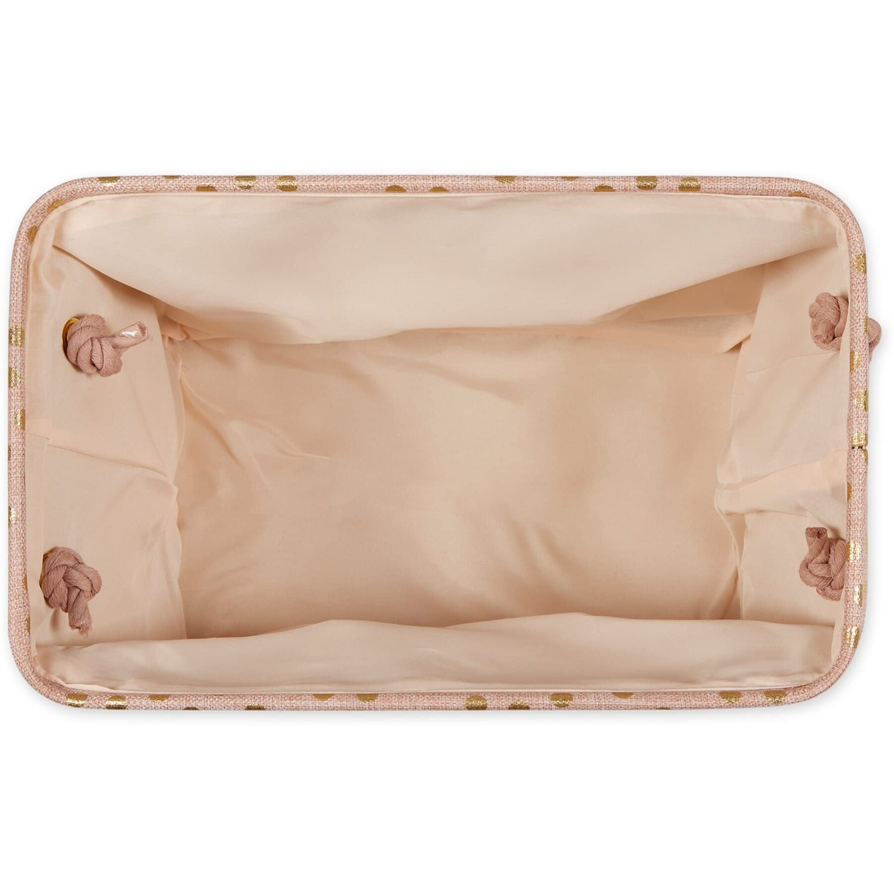 POLYESTER BIN  DOTS GOLD / MILLENNIAL PINK RECTANGLE MEDIUM 16x10x12