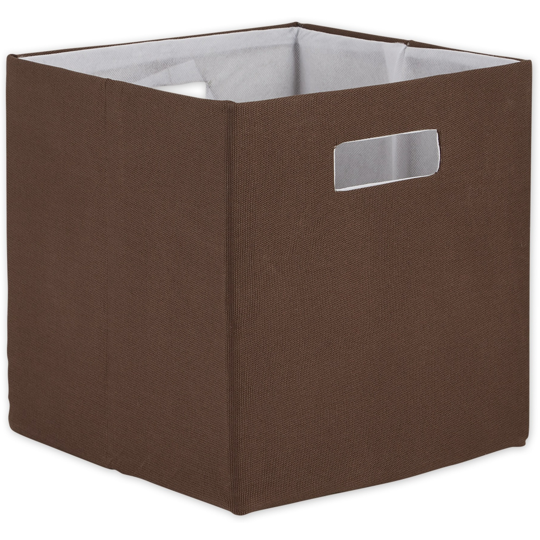 POLYESTER CUBE SOLID BARK BROWN SQUARE 13x13x13