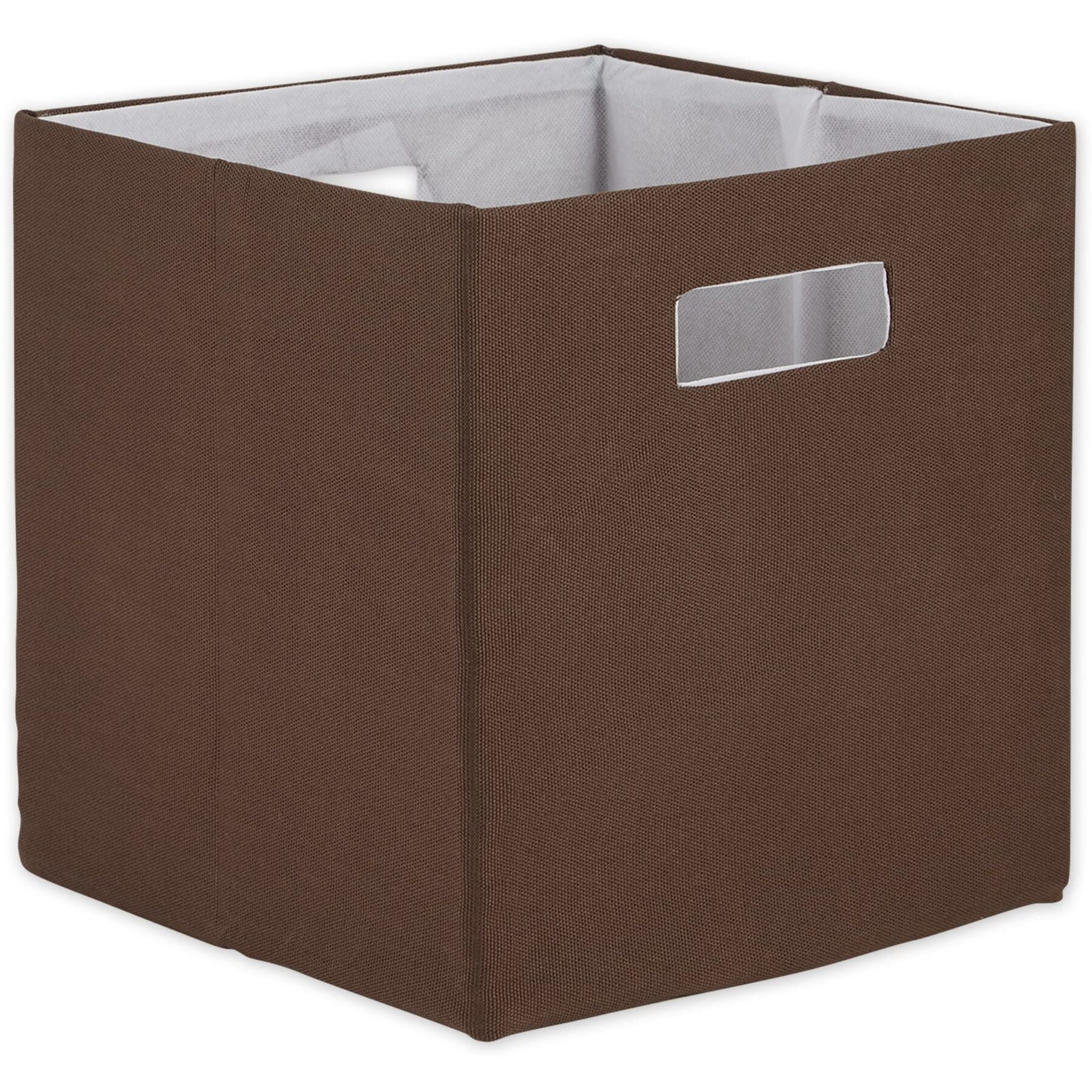 POLYESTER CUBE SOLID BARK BROWN SQUARE 13x13x13
