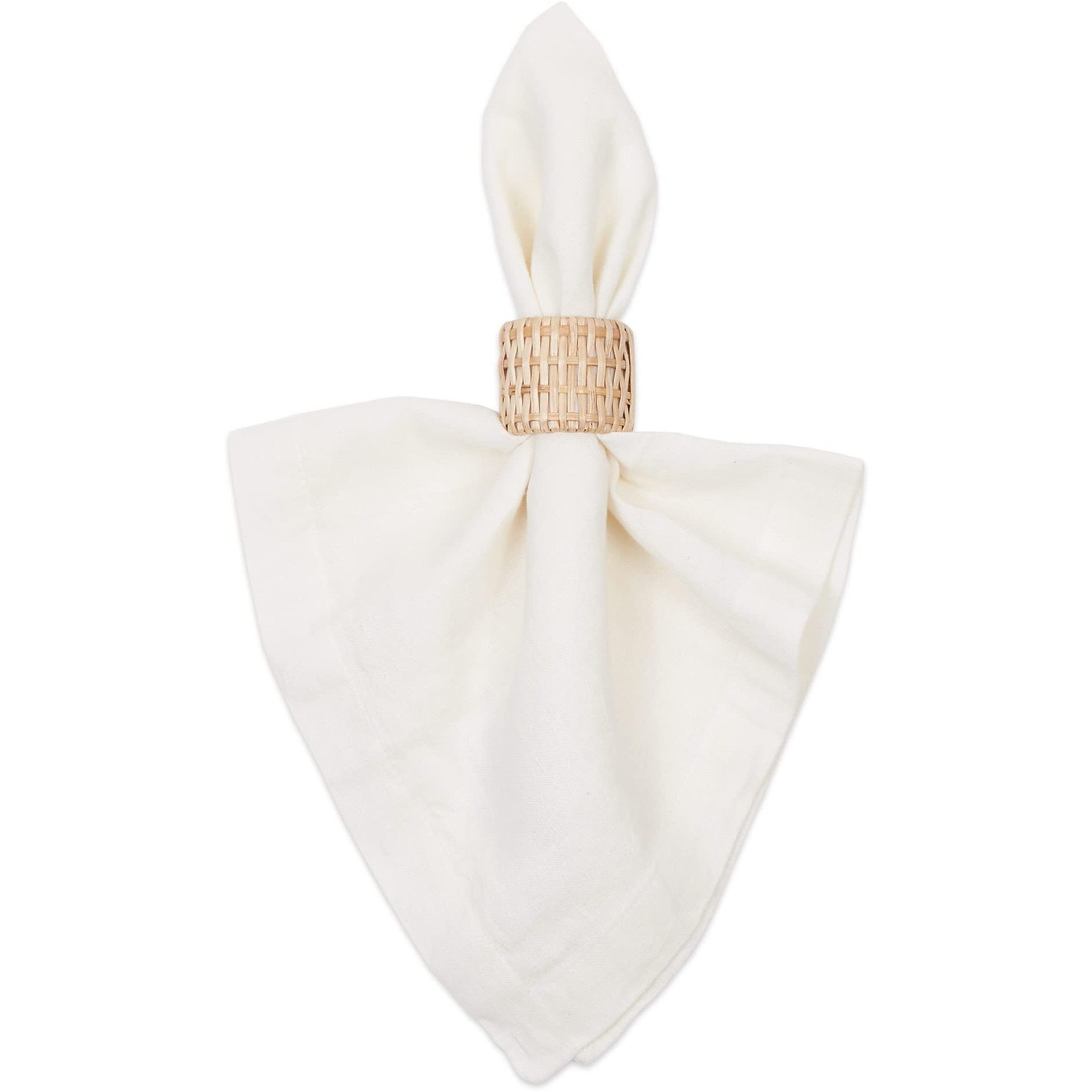 RATTAN NAPKIN RING SET/6