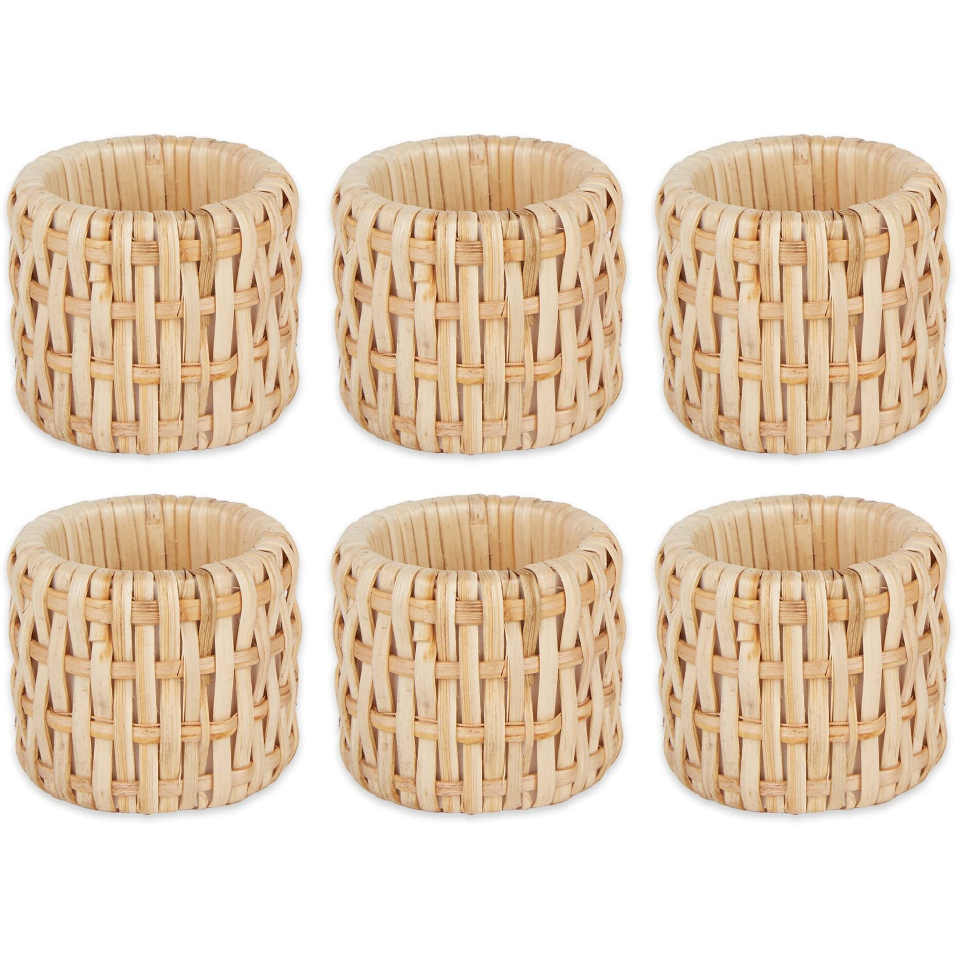 RATTAN NAPKIN RING SET/6