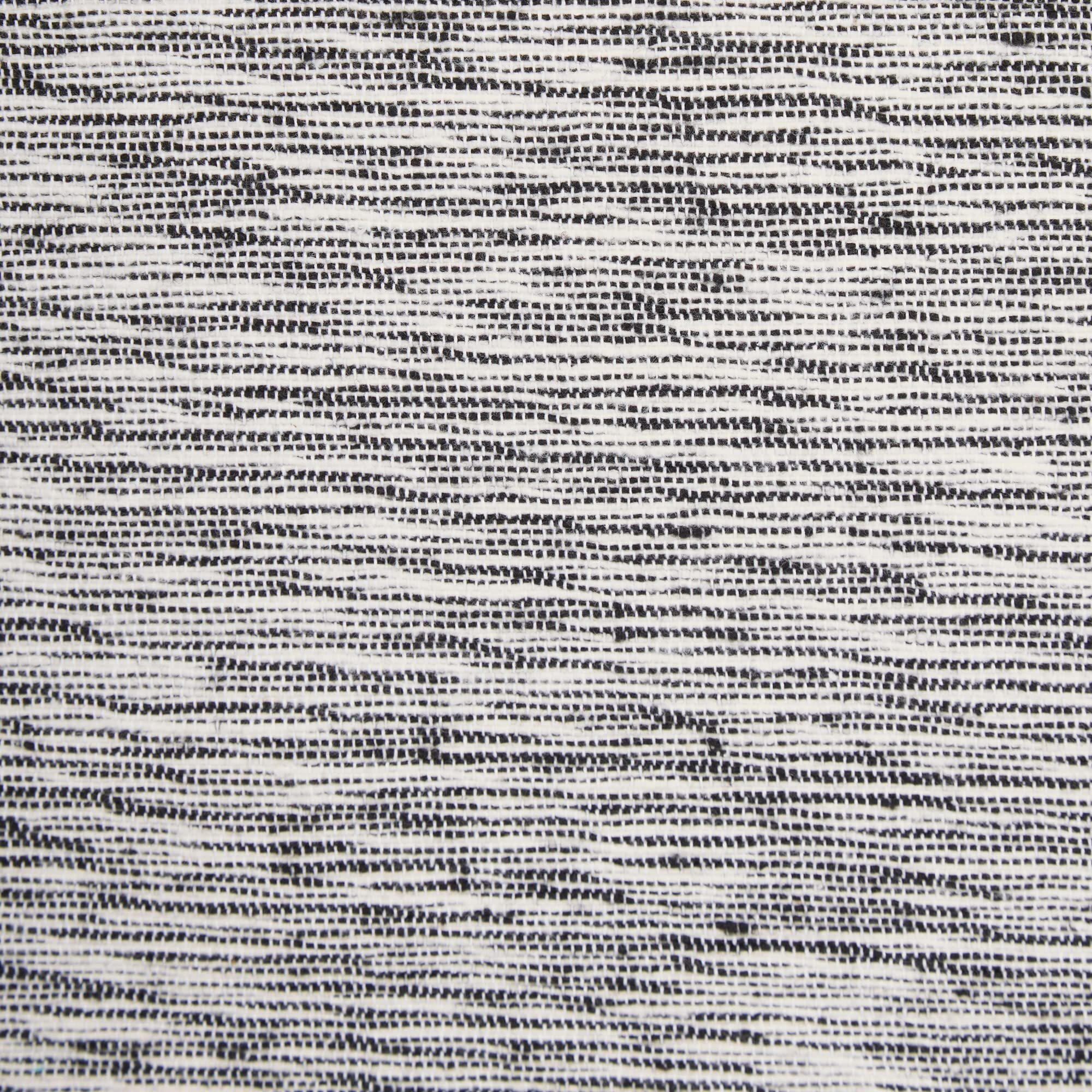 BLACK/OFF-WHITE TONAL RECYCLED COTTON SLUBBY RIB TABLE RUNNER 14x72