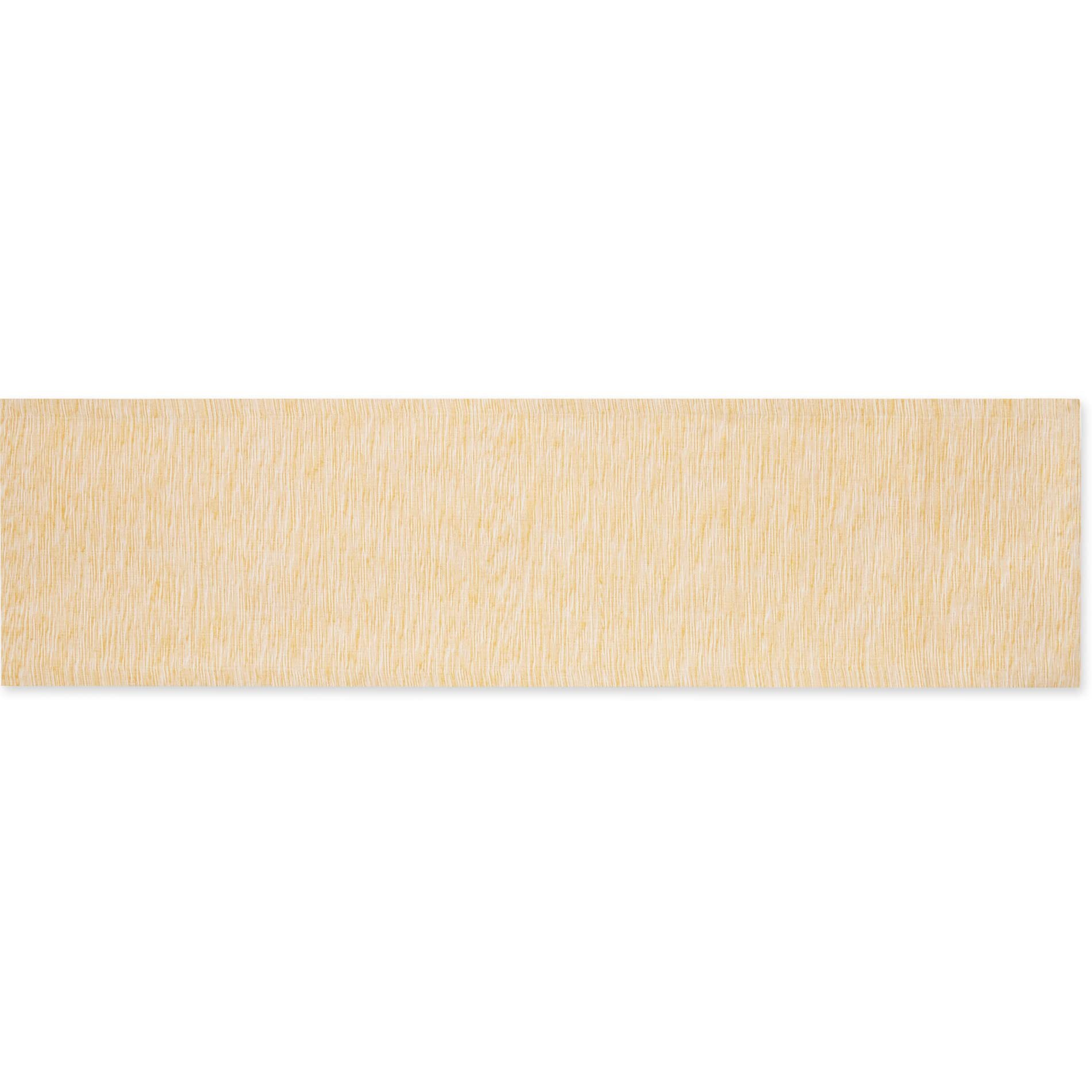 HONEY GOLD/OFF-WHITE TONAL RECYCLED COTTON SLUBBY RIB TABLE RUNNER 14x72