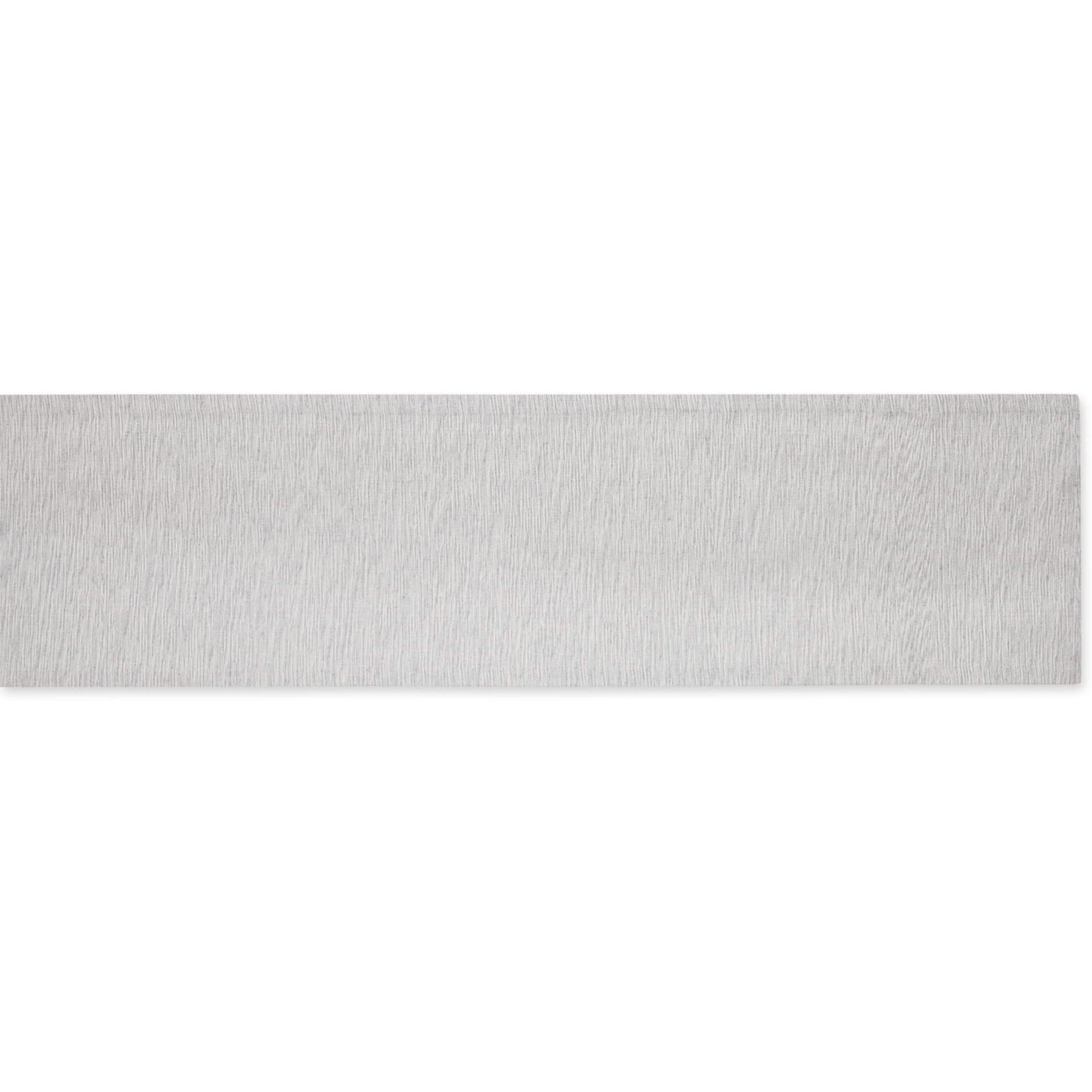 LIGHT GRAY AND OFF-WHITE TONAL RECYCLED COTTON SLUBBY RIB TABLE RUNNER 14x72