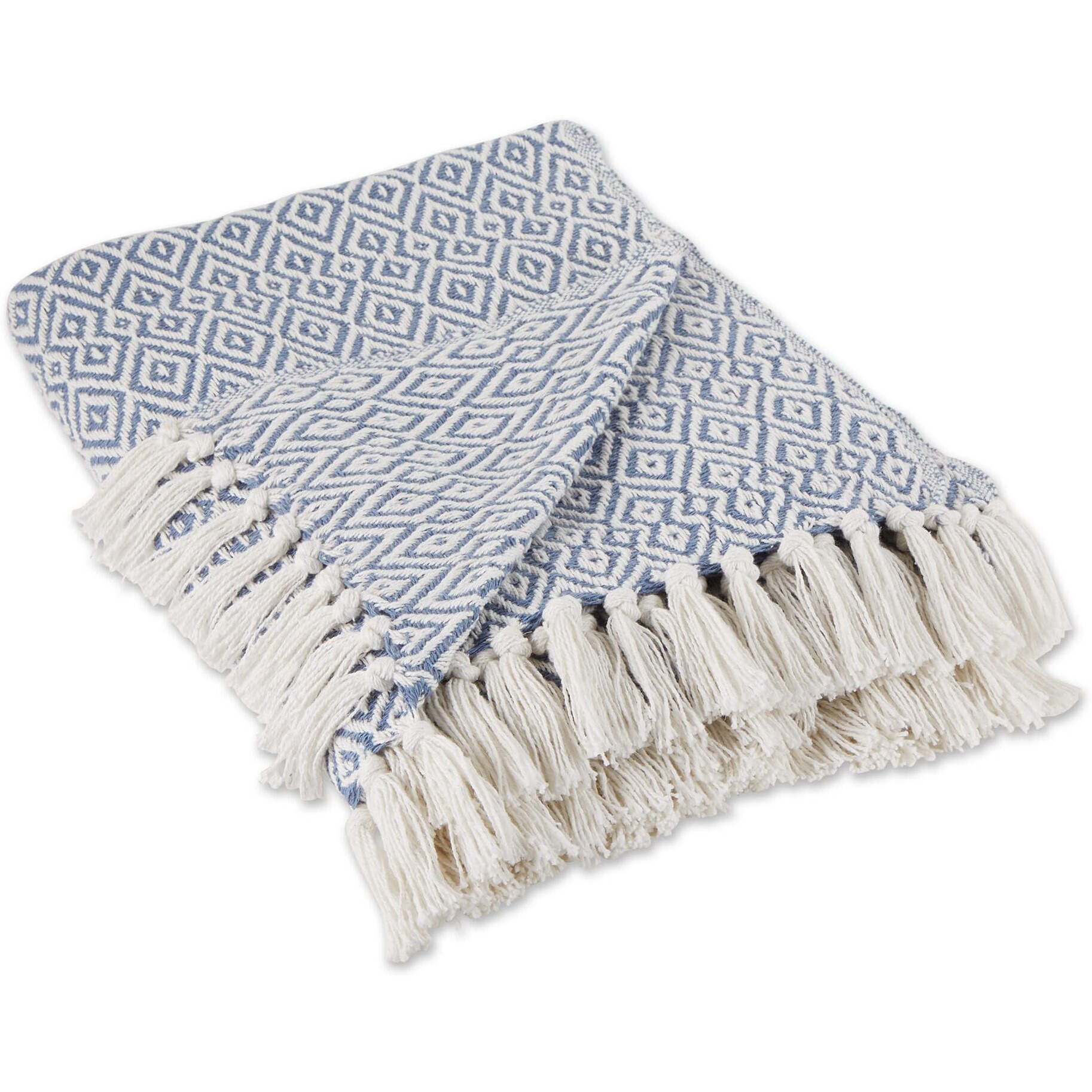 STONEWASH BLUE DOUBLE DIAMOND THROW