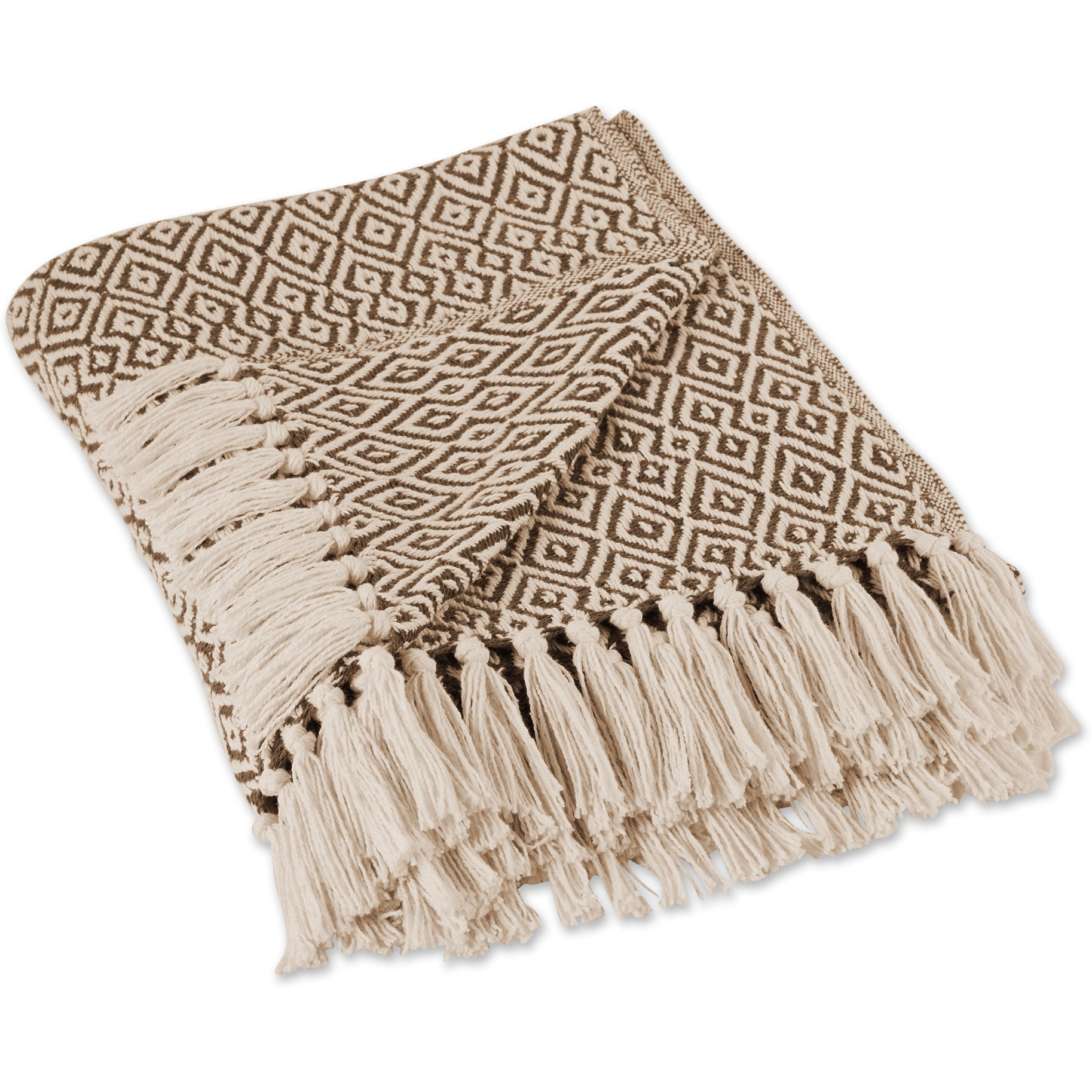 BROWN DOUBLE DIAMOND THROW