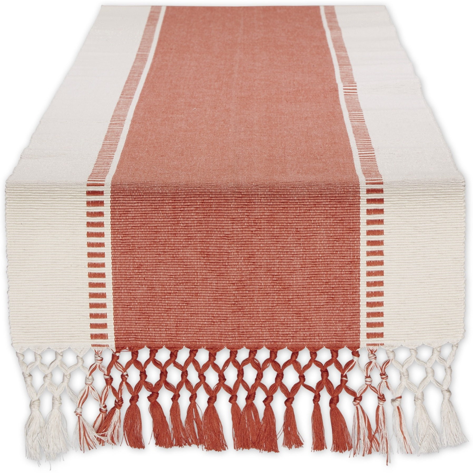 SPICE DOBBY STRIPE RIBBED TABLE RUNNER 13x72