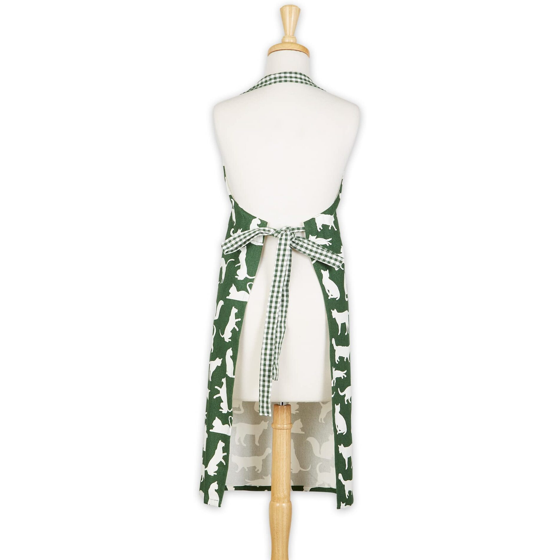 HUNTER GREEN CAT PRINT CHEF APRON