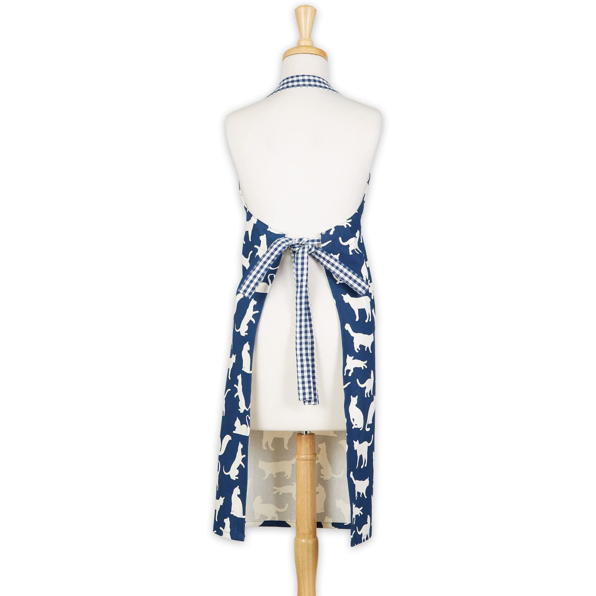 NAVY CAT PRINT CHEF APRON