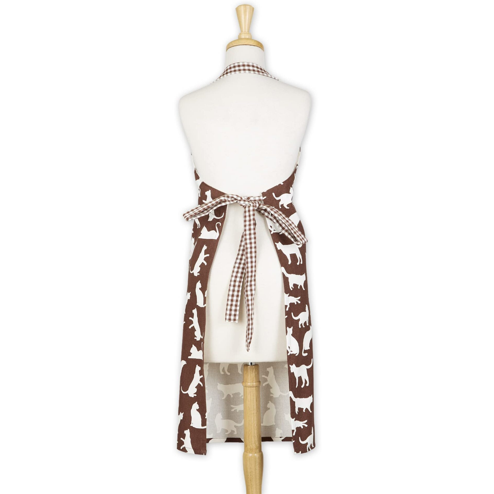 BROWN CAT PRINT CHEF APRON