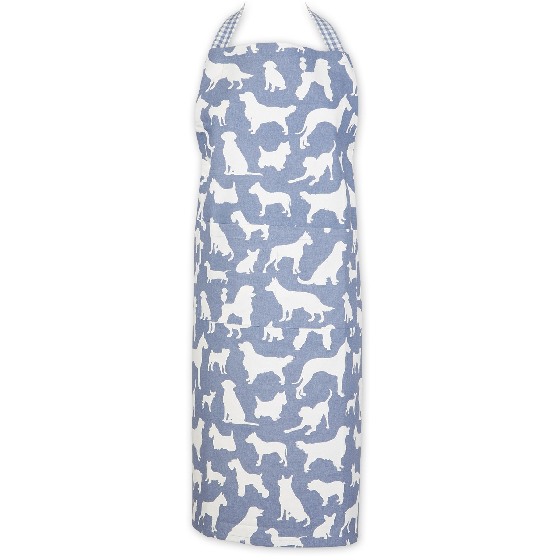 STONEWASH BLUE DOG PRINT CHEF APRON