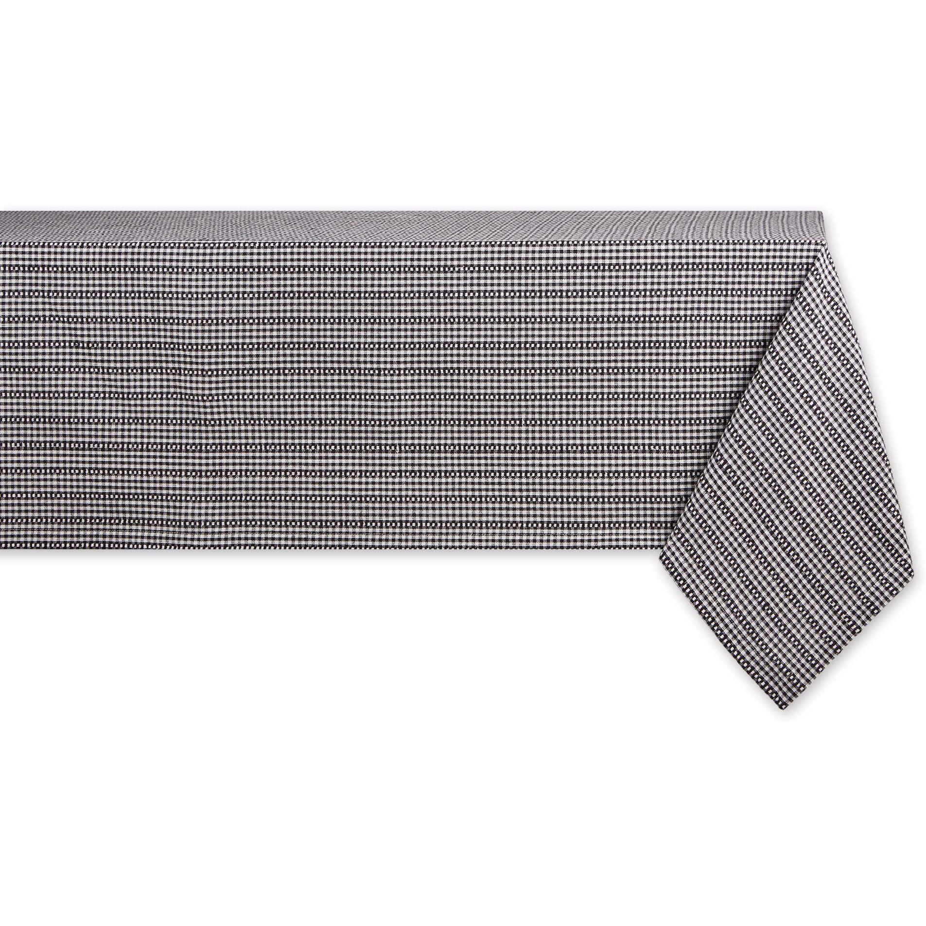 BLACK FARMHOUSE GINGHAM TABLECOTH 52x52