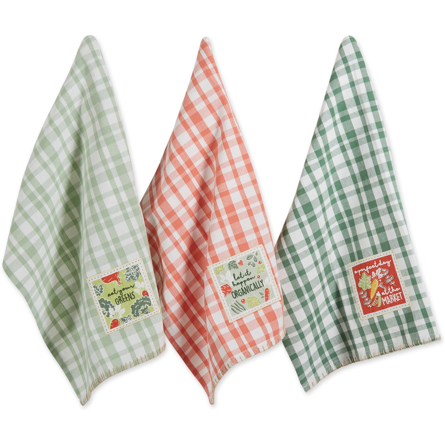 FRESH MARKET EMBELLISHED DISHTOWEL SET/3