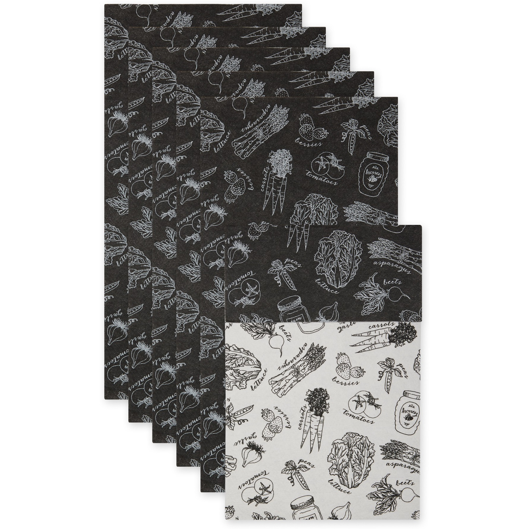 BLACK MARKET PRINT FRIDGE LINER SET/6