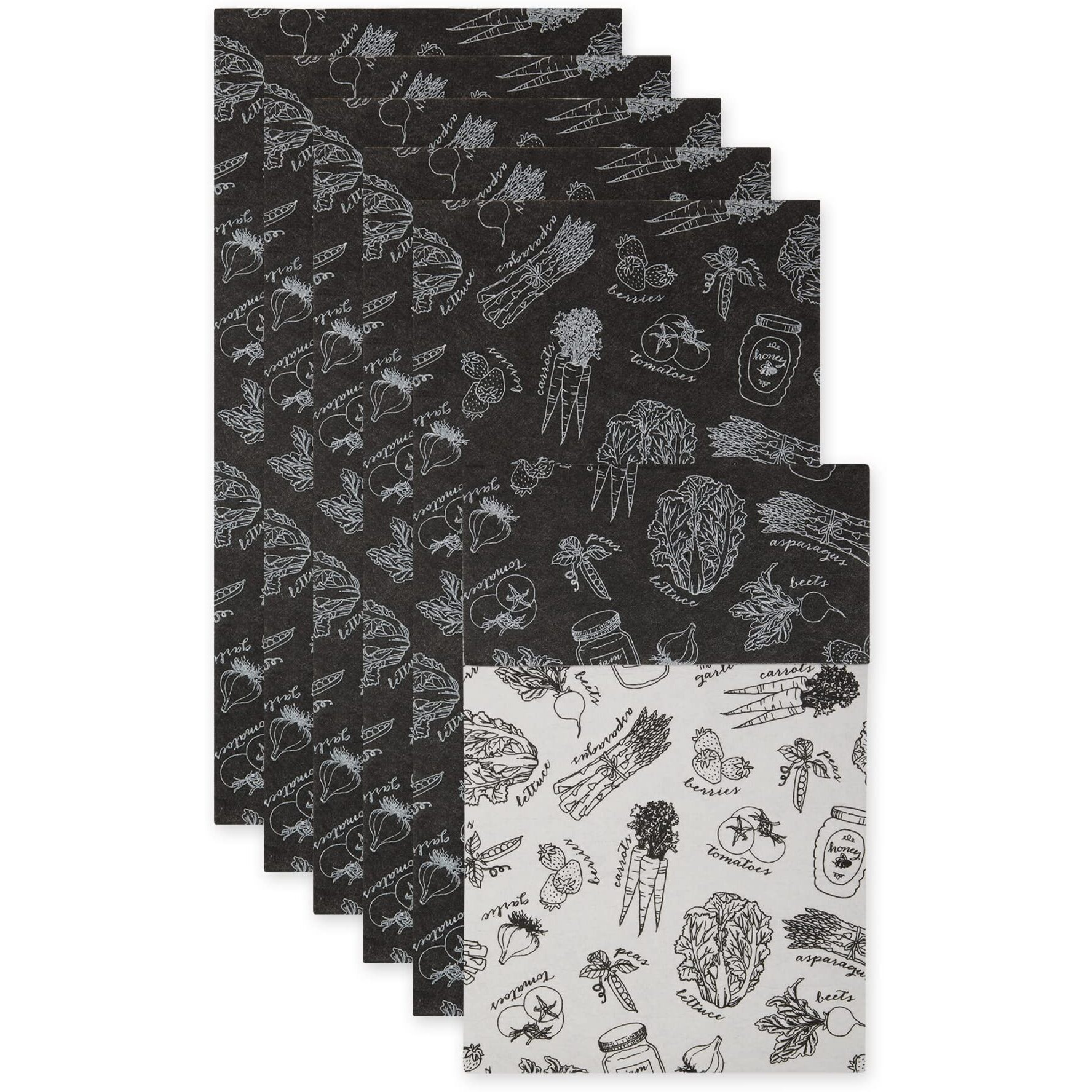 BLACK MARKET PRINT FRIDGE LINER SET/6