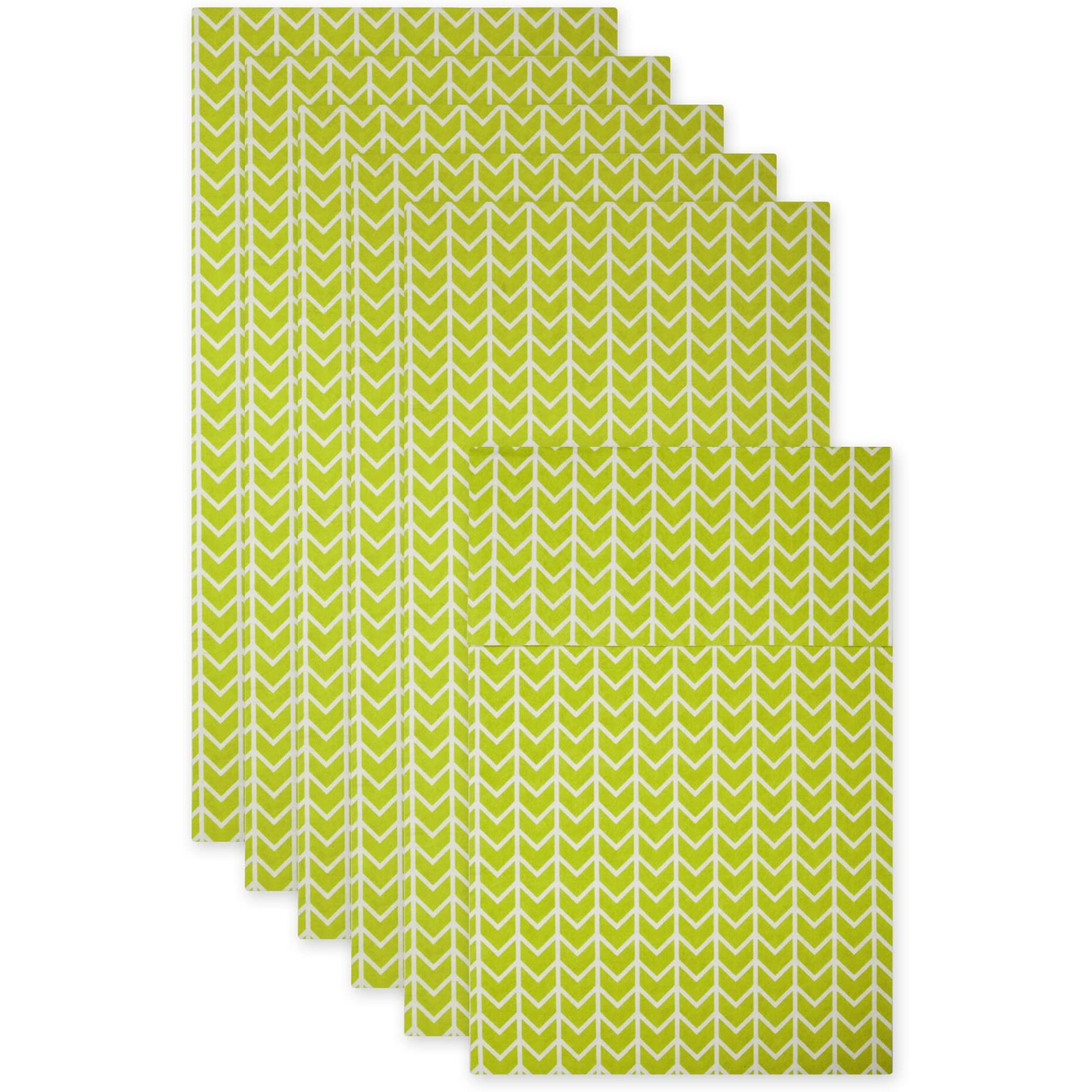 AVOCADO HERRINGBONE PRINT FRIDGE LINER SET/6