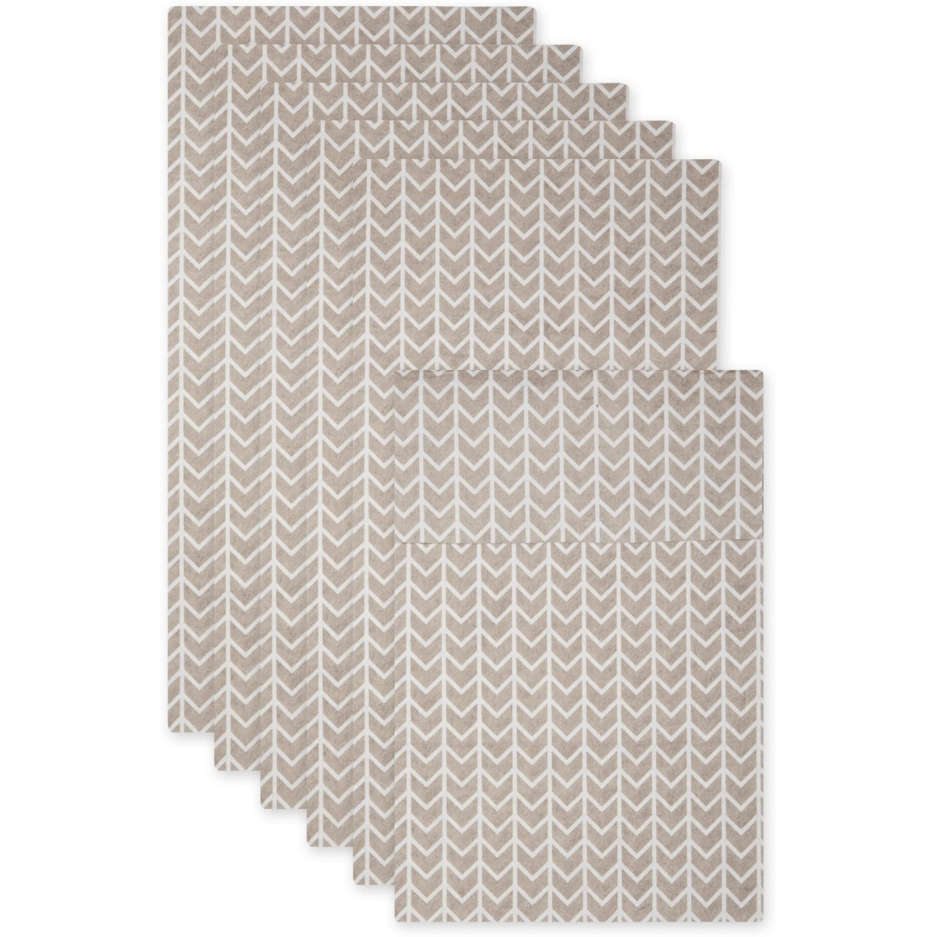 STONE HERRINGBONE PRINT FRIDGE LINER SET/6