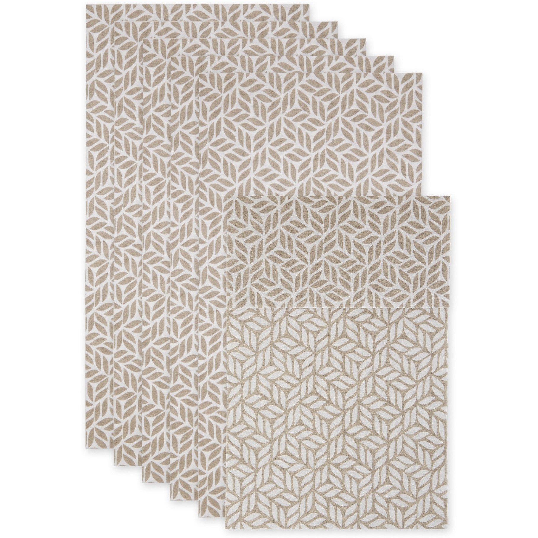 STONE ABSTRACT LEAF PRINT FRIDGE LINER SET/6