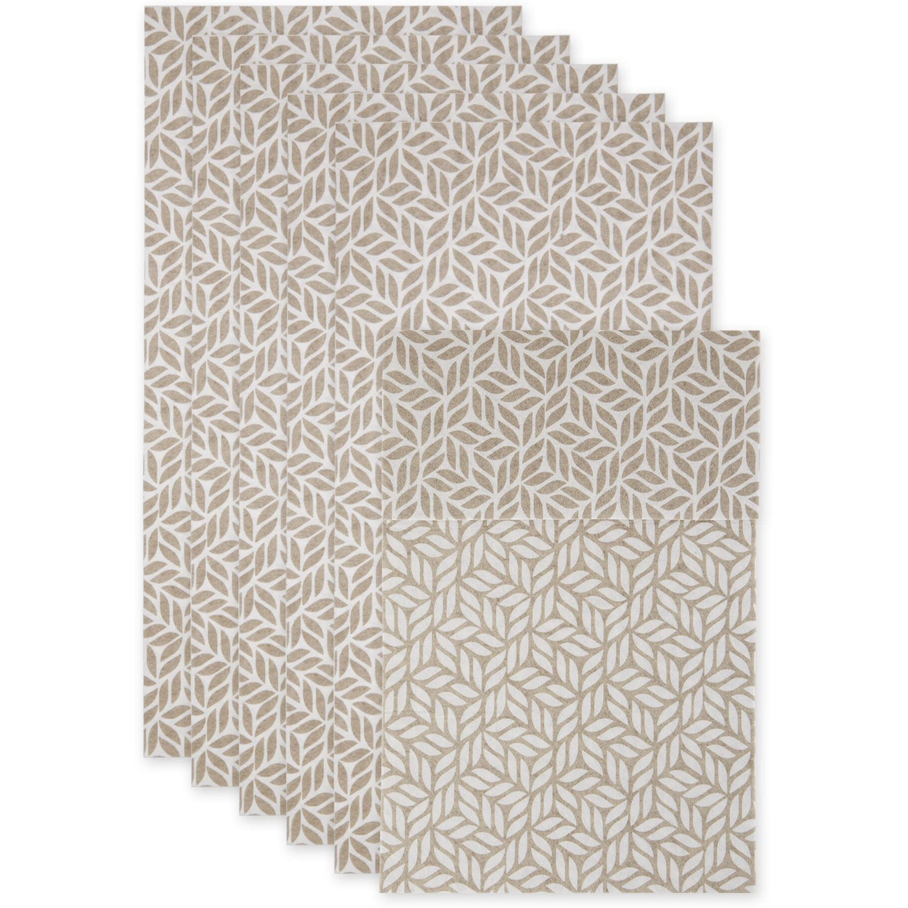 STONE ABSTRACT LEAF PRINT FRIDGE LINER SET/6