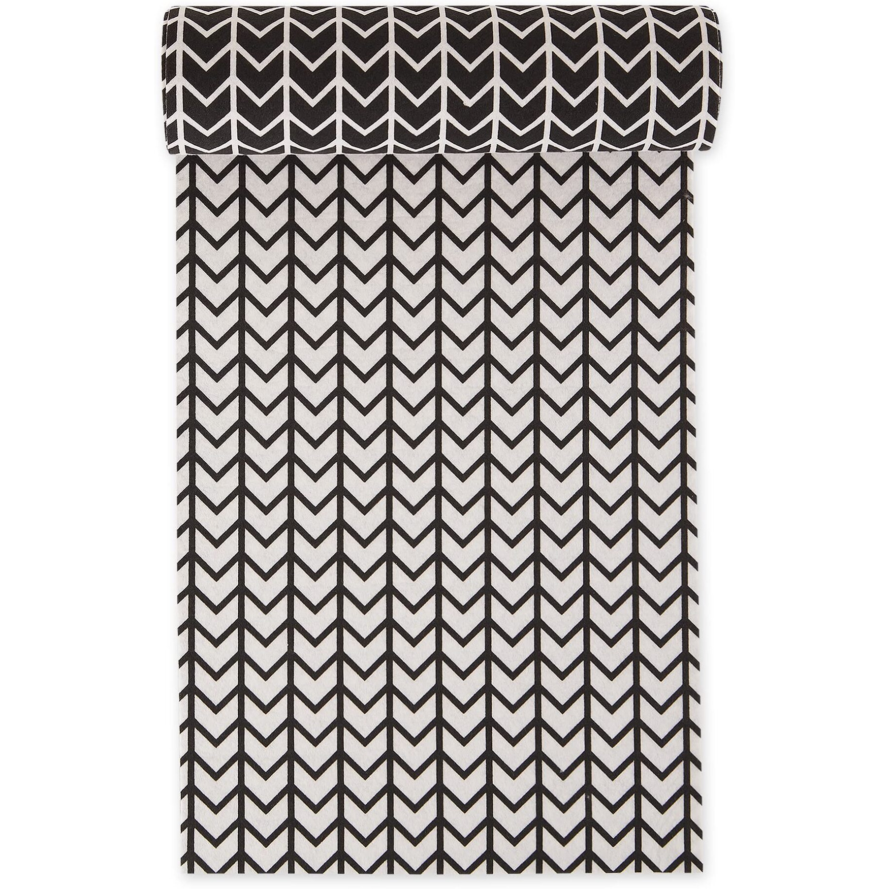 BLACK HERRINGBONE SHELF LINER SET/2