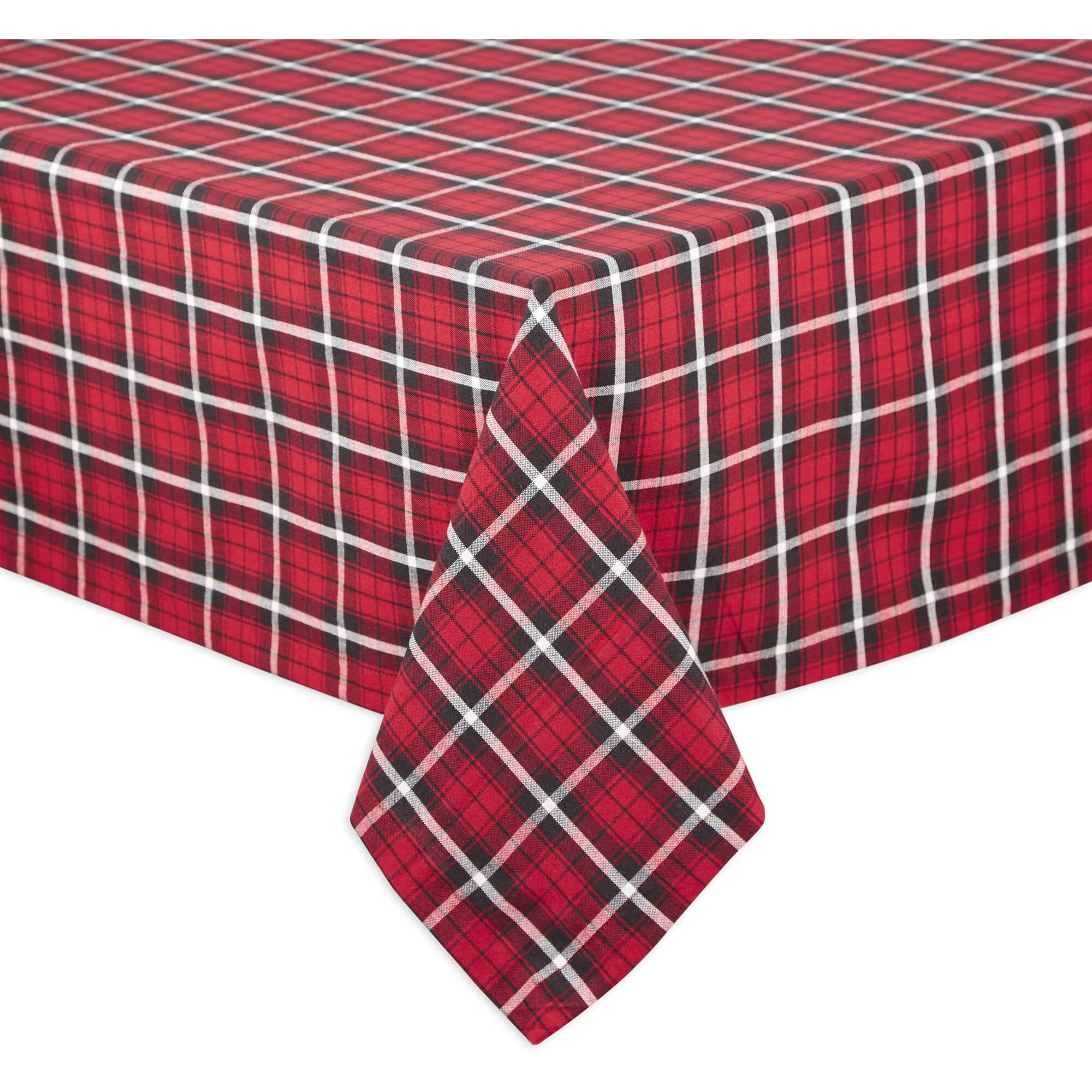 GLAD TIDINGS PLAID TABLECLOTH 60x84