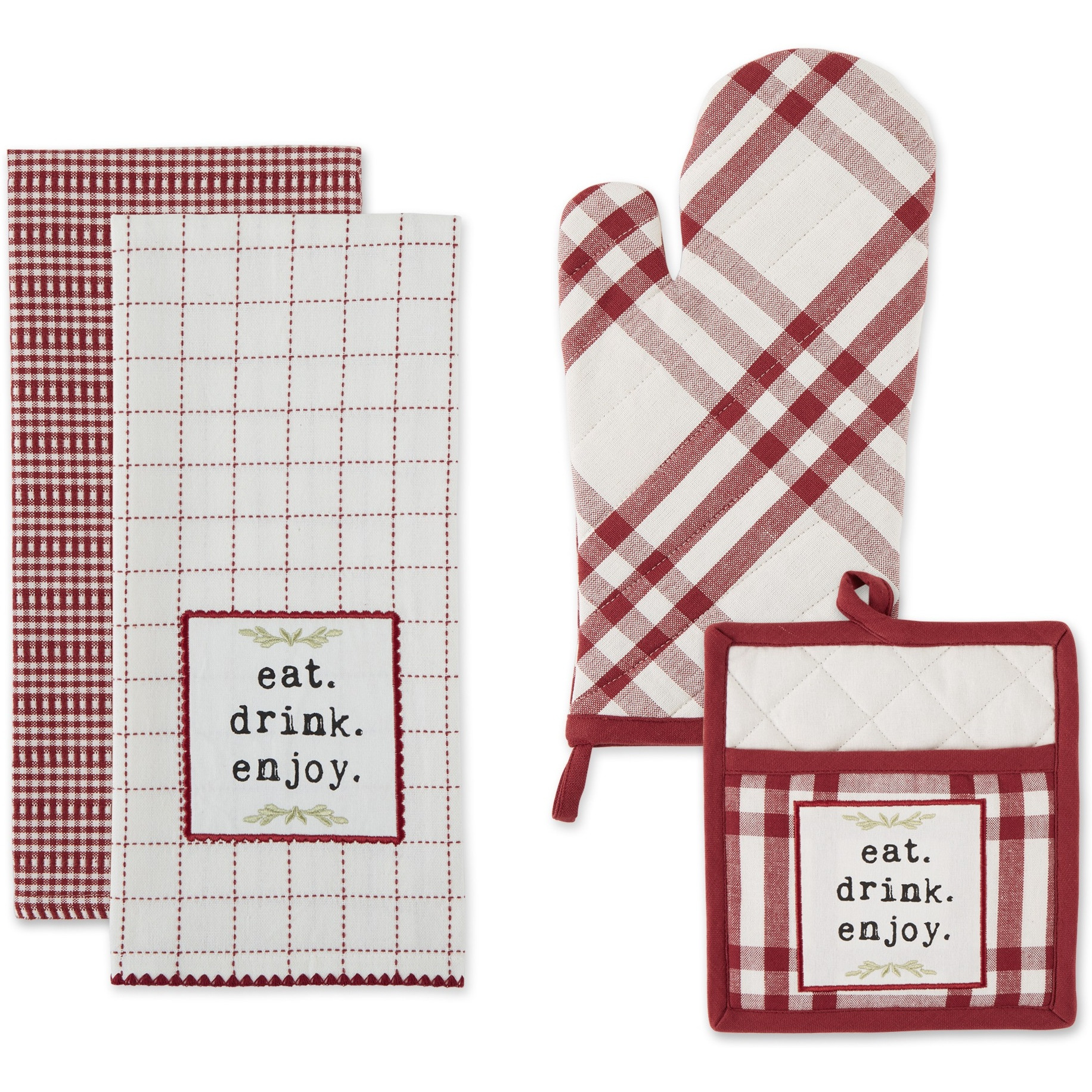 BARN RED HOME SWEET FARMHOUSE KITCHEN SET/4