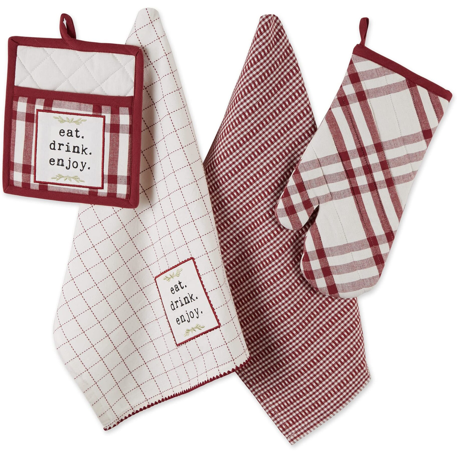 BARN RED HOME SWEET FARMHOUSE KITCHEN SET/4