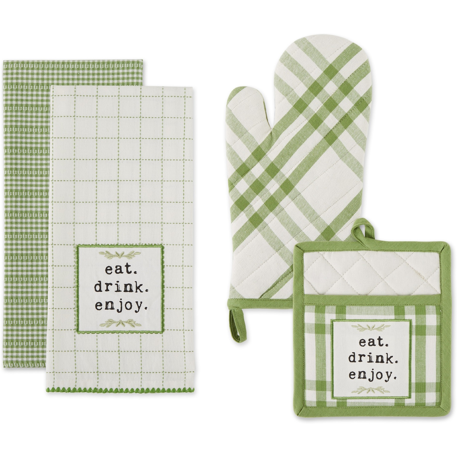 ANTIQUE GREEN HOME SWEET FARMHOUSE KITCHEN SET/4