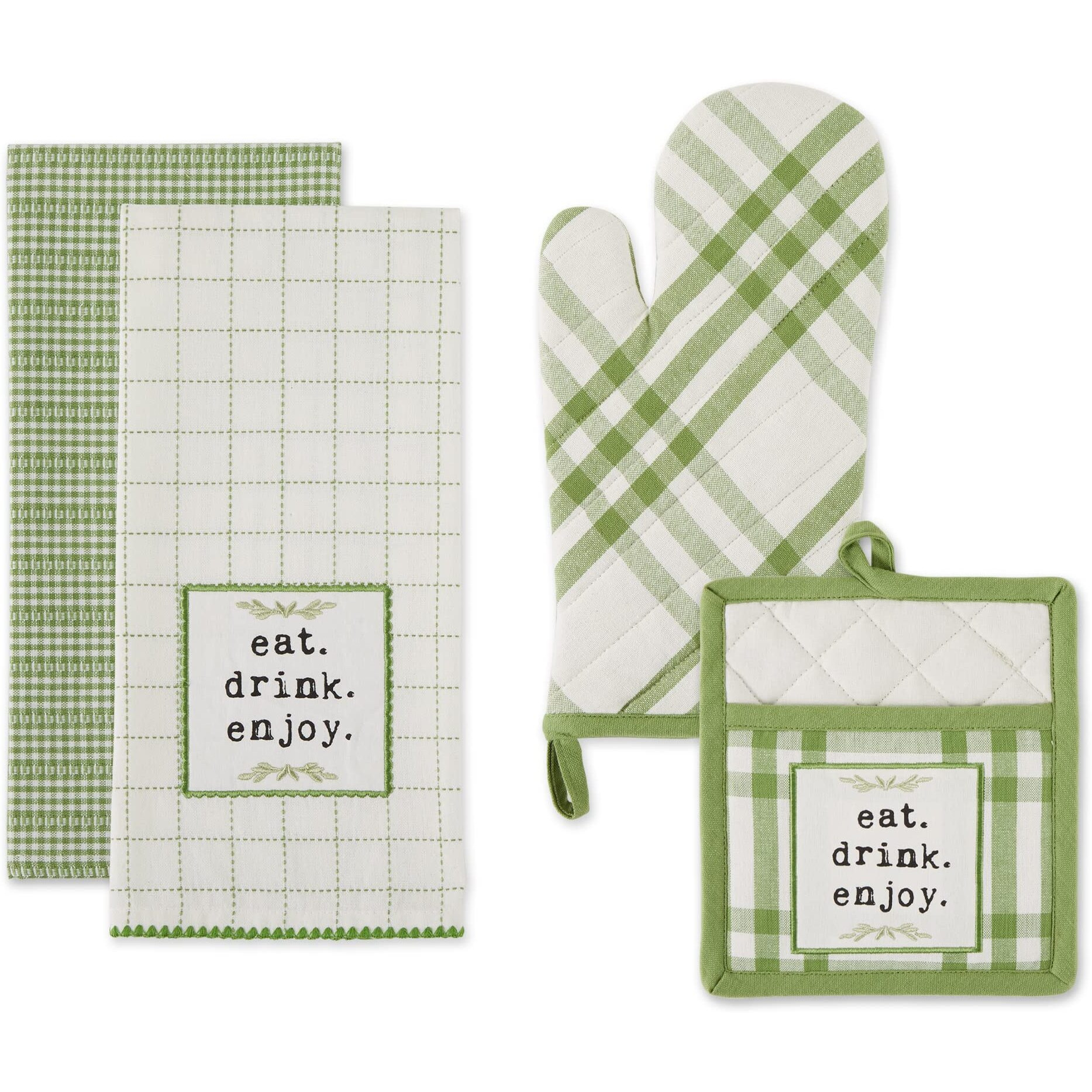 ANTIQUE GREEN HOME SWEET FARMHOUSE KITCHEN SET/4