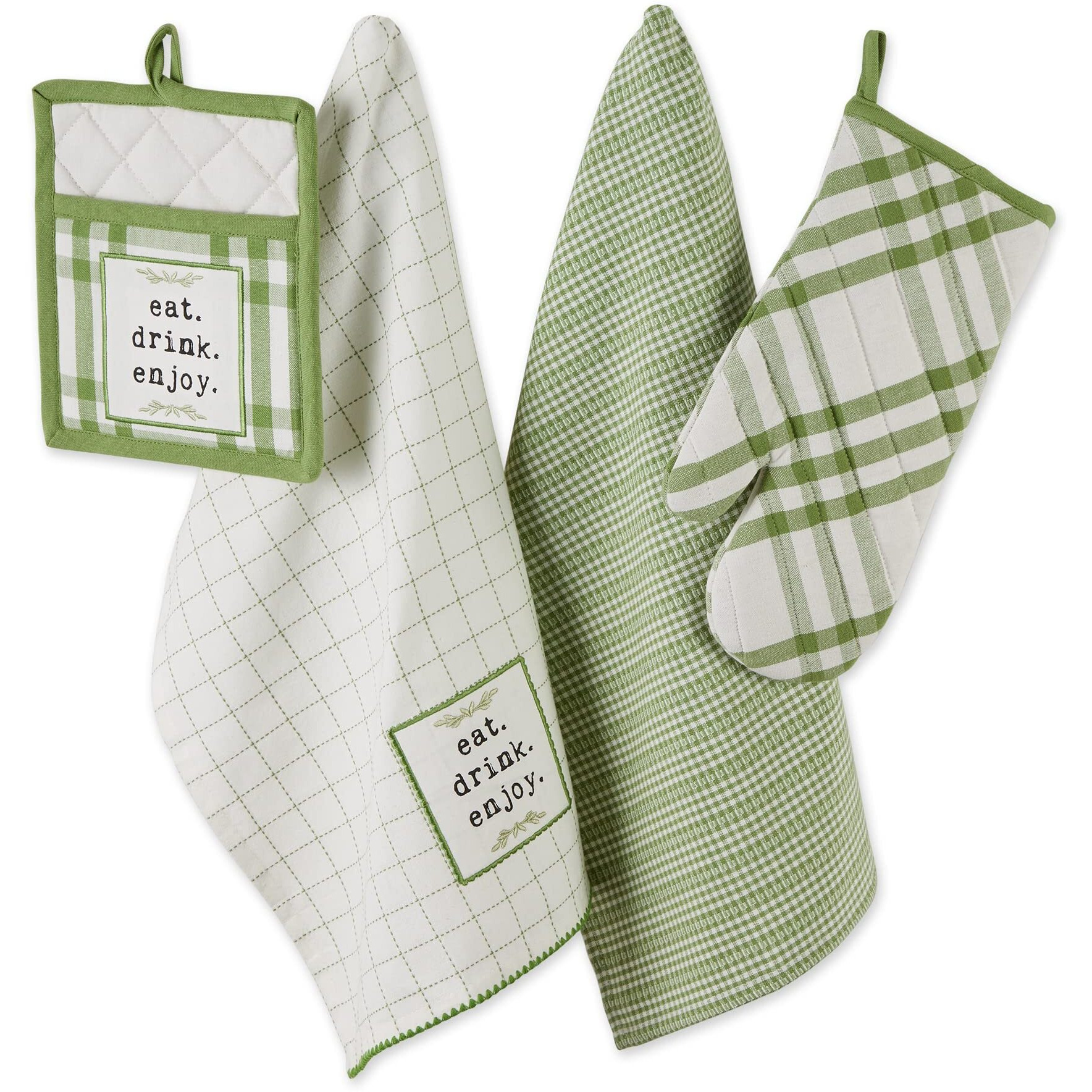 ANTIQUE GREEN HOME SWEET FARMHOUSE KITCHEN SET/4