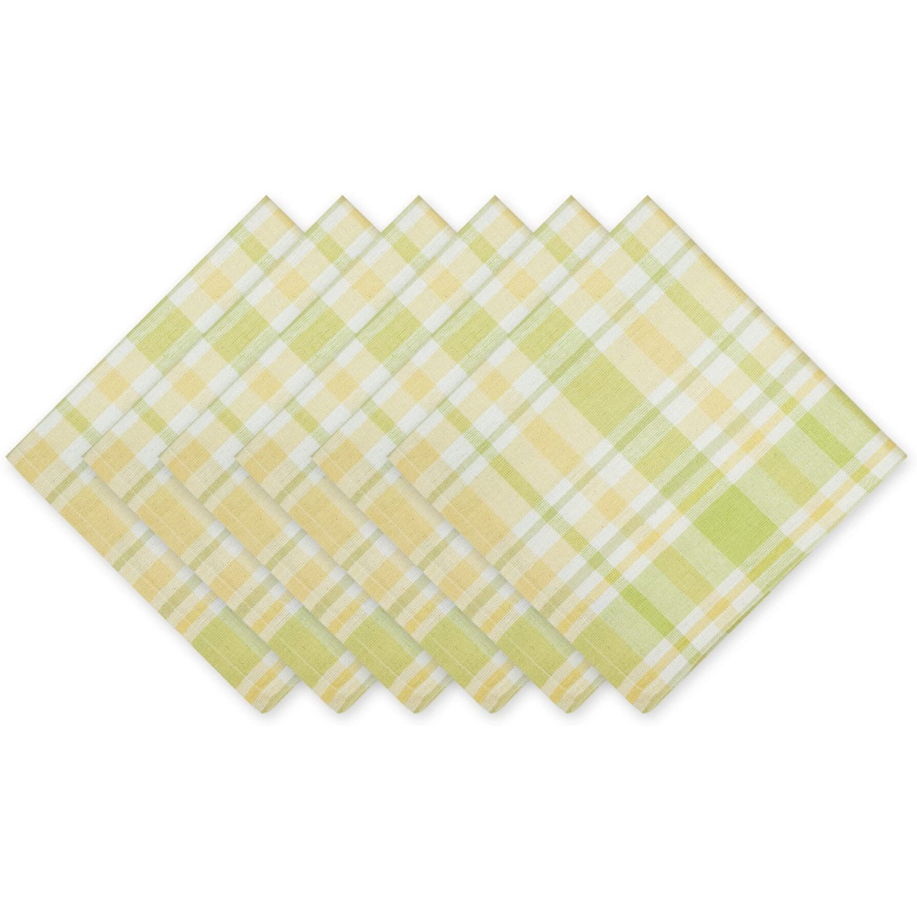LEMON BLISS PLAID NAPKIN SET/6