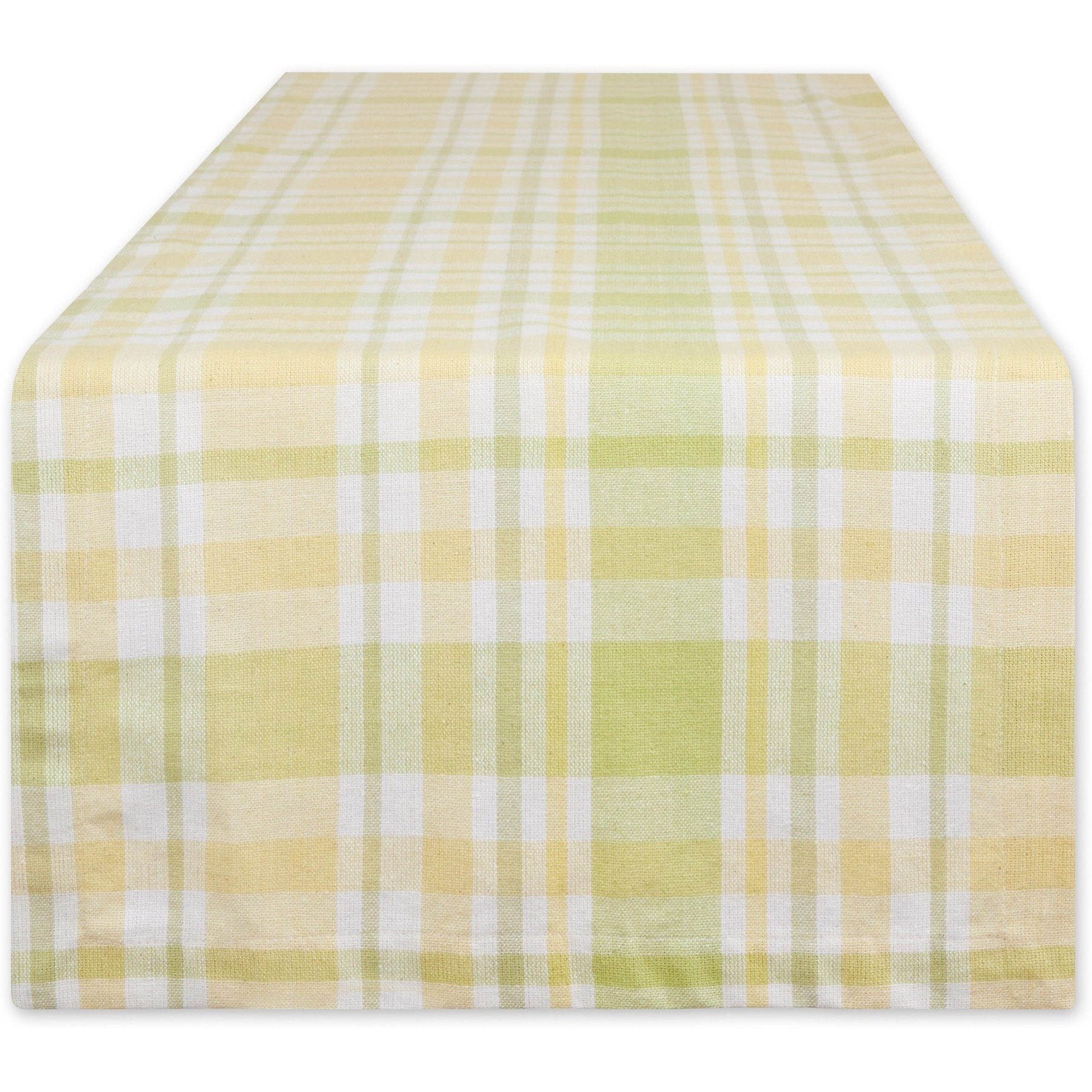 LEMON BLISS PLAID TABLE RUNNER 14x72