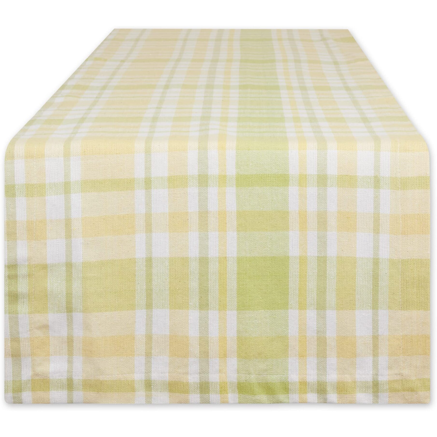 LEMON BLISS PLAID TABLE RUNNER 14x72