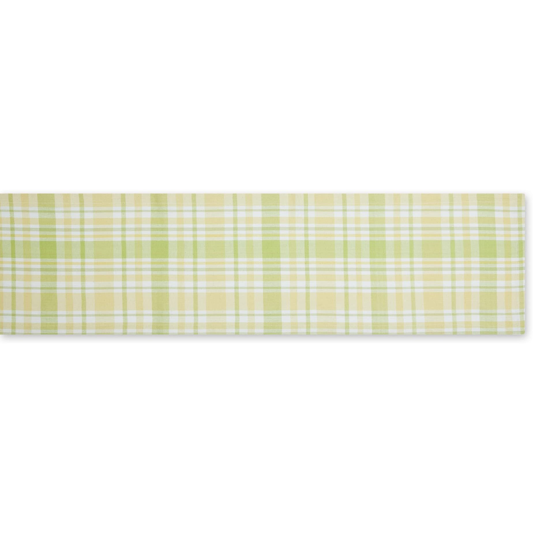 LEMON BLISS PLAID TABLE RUNNER 14x108