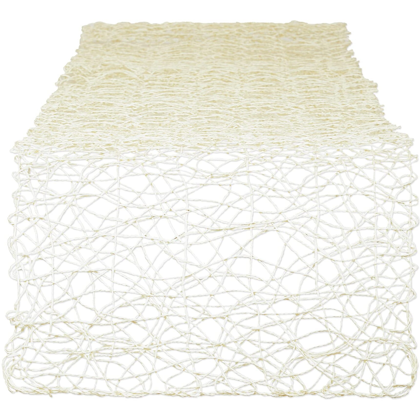 OFF-WHITE WOVEN PAPER TABLE RUNNER 14x72