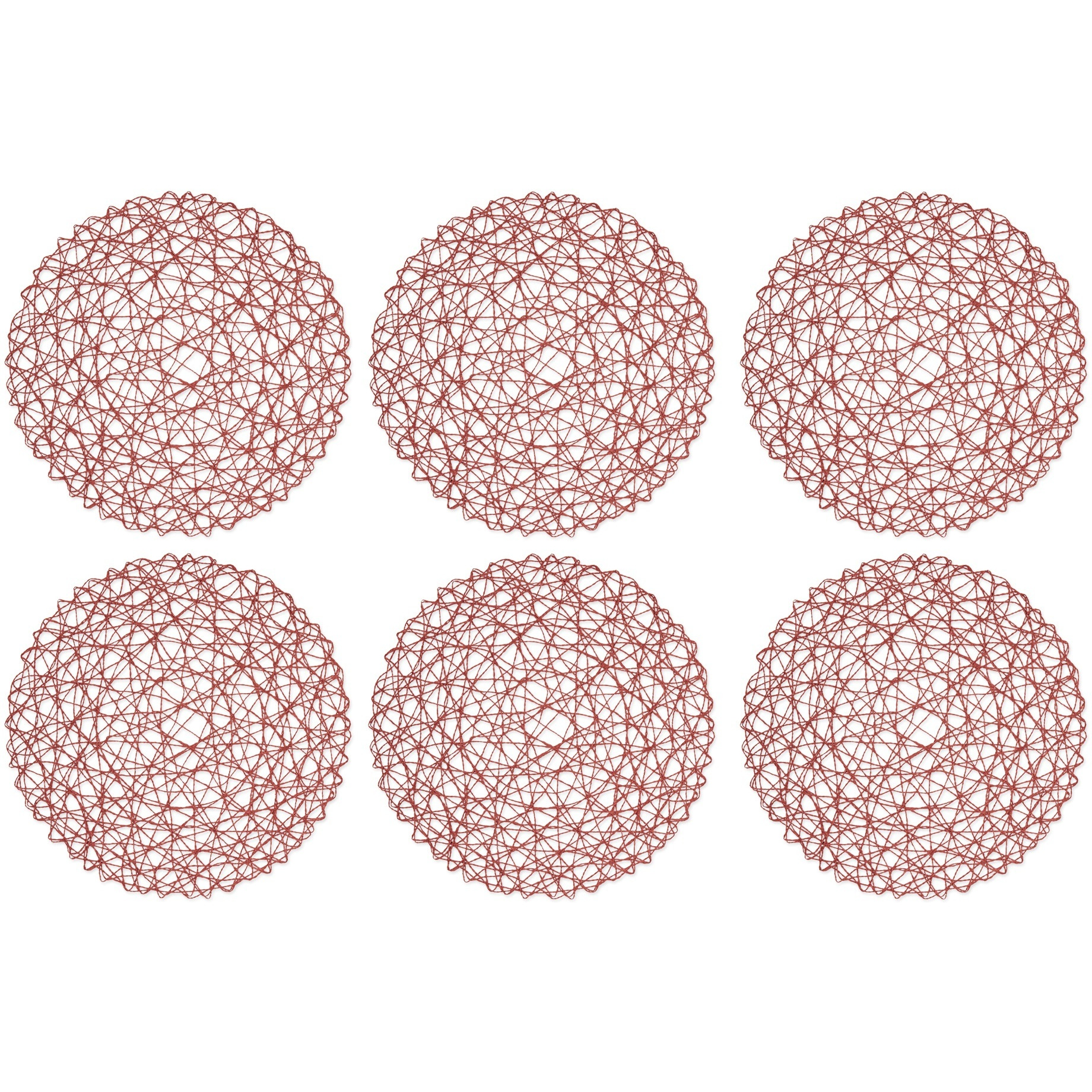 SPICE  WOVEN PAPER ROUND PLACEMAT SET/6