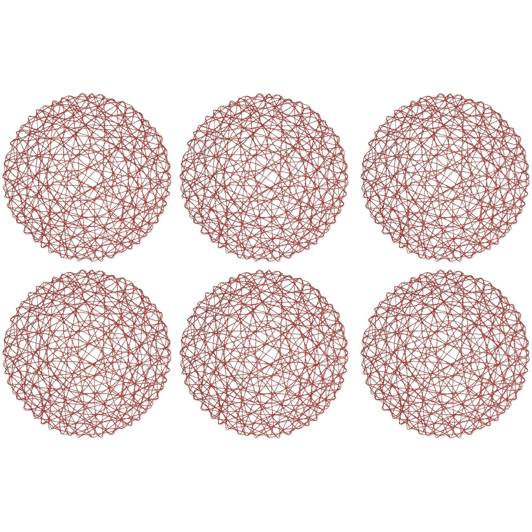SPICE  WOVEN PAPER ROUND PLACEMAT SET/6