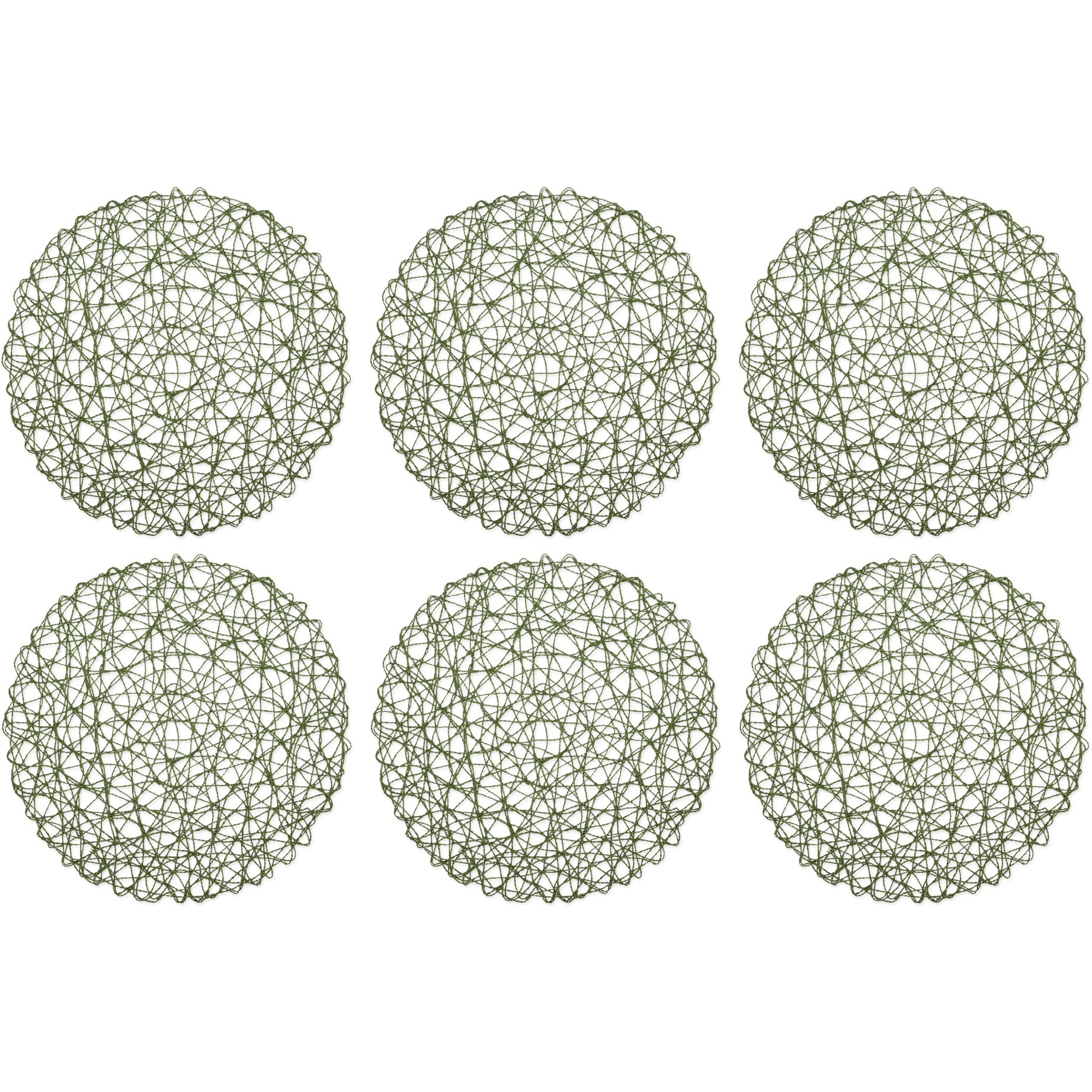 ARTICHOKE WOVEN PAPER ROUND PLACEMAT SET/6