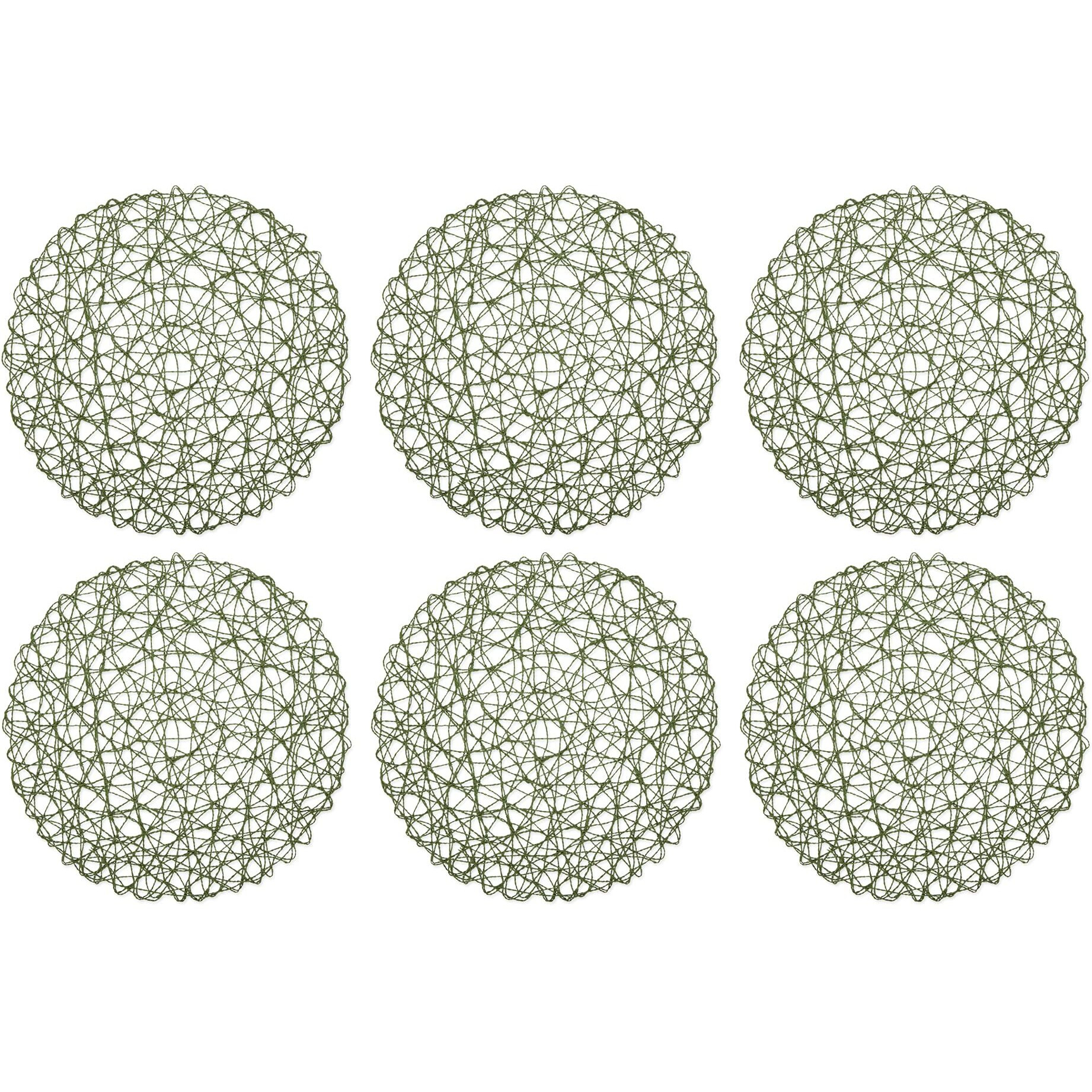ARTICHOKE WOVEN PAPER ROUND PLACEMAT SET/6