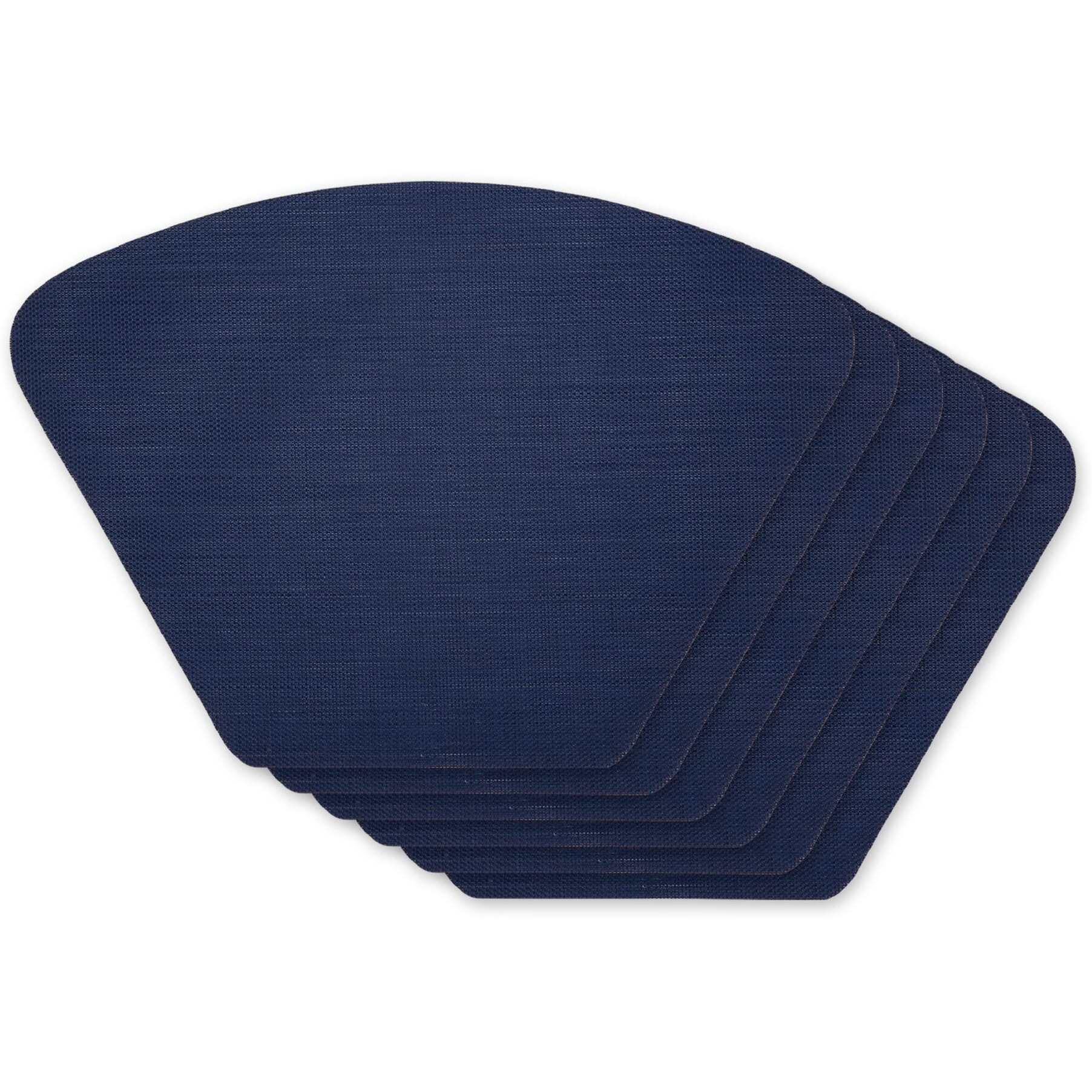 NAUTICAL BLUE SOLID ROUND TABLE PLACEMAT SET/6