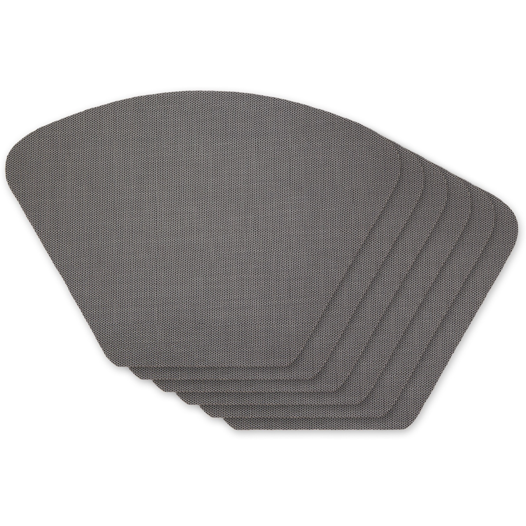 GRAY SOLID ROUND TABLE PLACEMAT SET/6